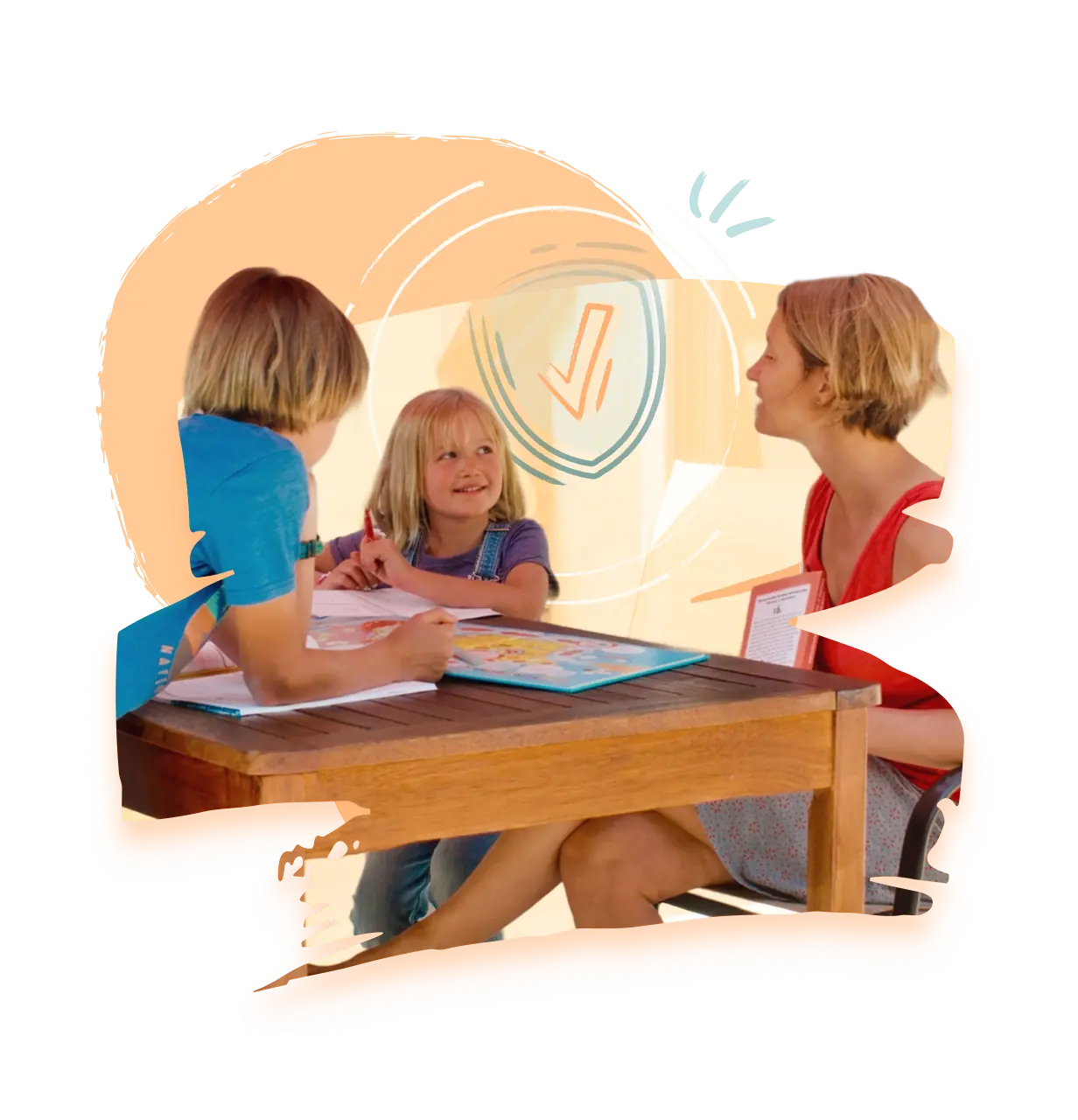 Home Education - Family learning together at a table