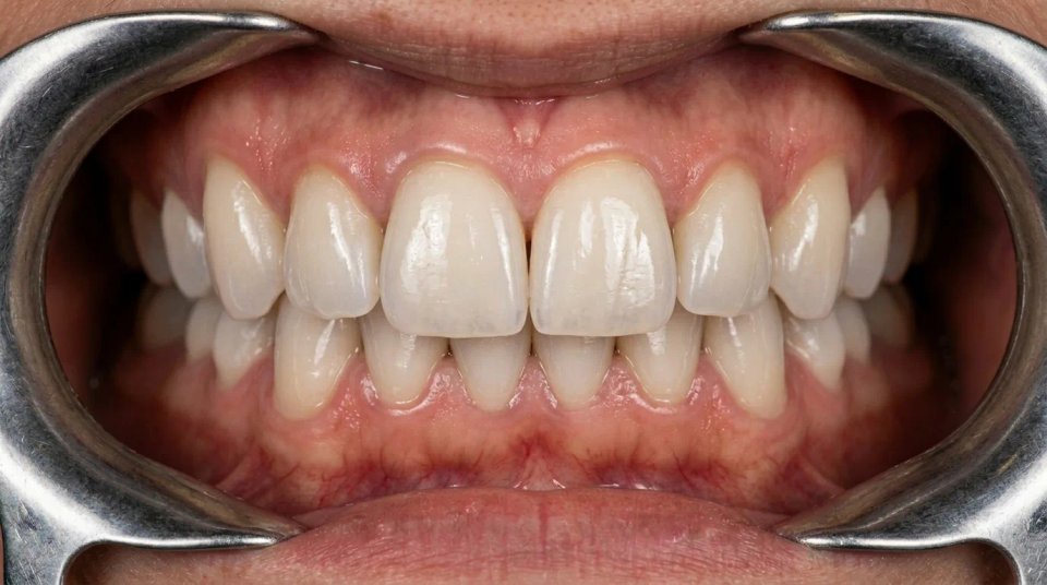 Radiant white smile after clinical laser bleaching