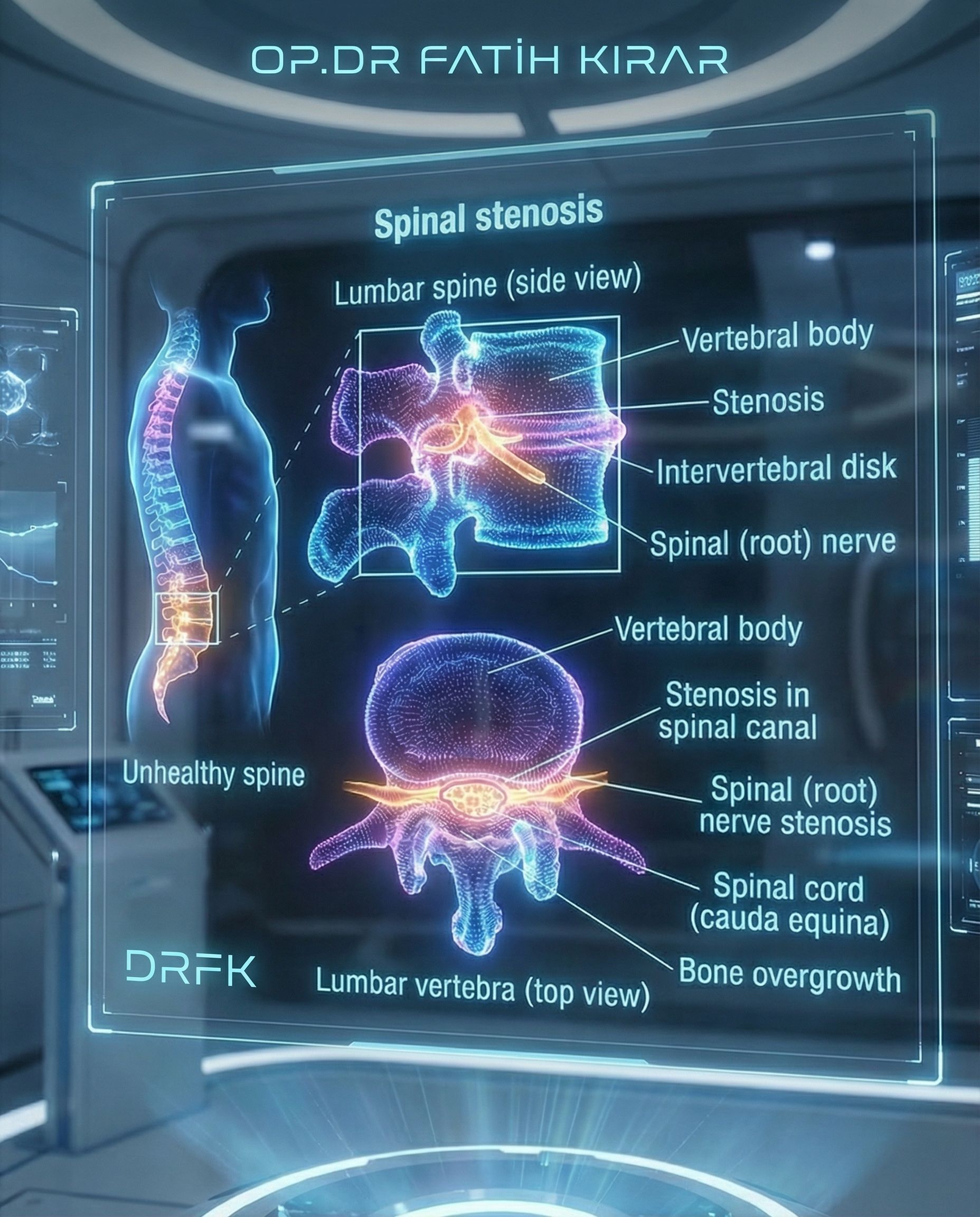 تضيق القناة الشوكية في أسفل الظهر وتأثيره على الأعصاب – شرح الدكتور الجراح فاتح كرار.