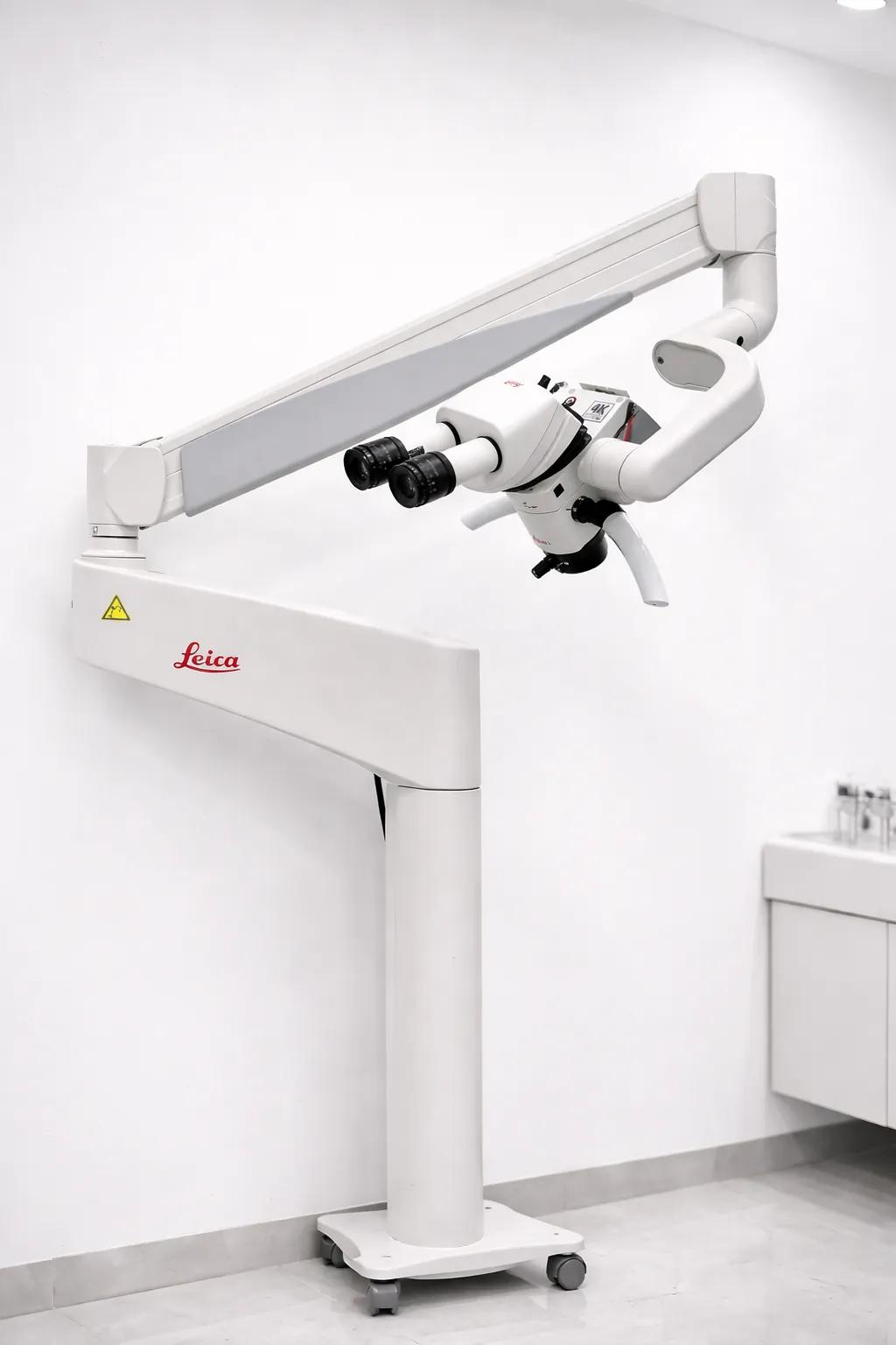 Leica dental operating microscope at DRFK Dental Clinic in Dubai for precision microscopic dental treatments