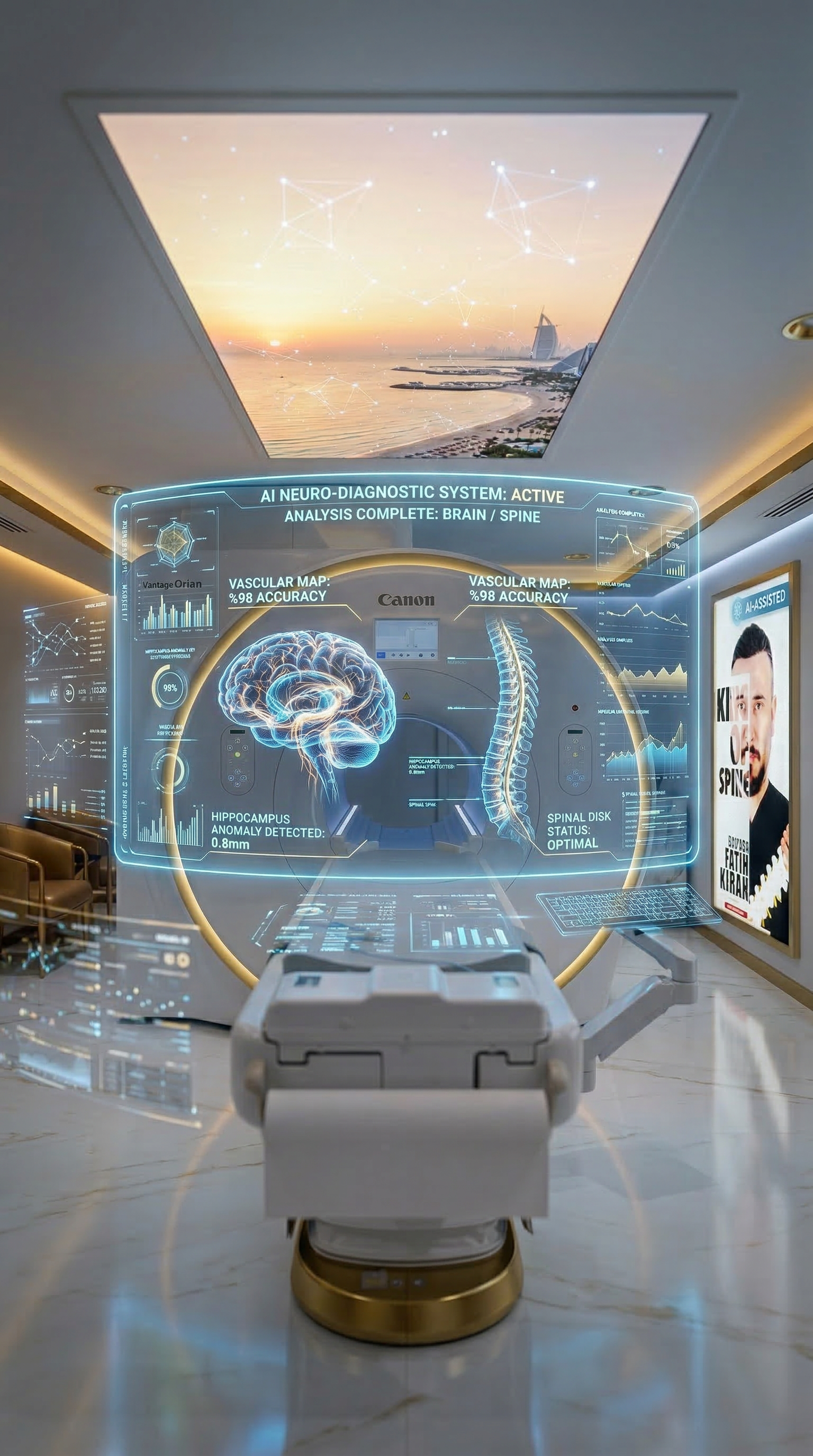 تصوير بالرنين المغناطيسي المدعوم بالذكاء الاصطناعي في دبي لتحليل الدماغ والعمود الفقري داخل مركز DRFK باستخدام تقنية Open MRI الحديثة