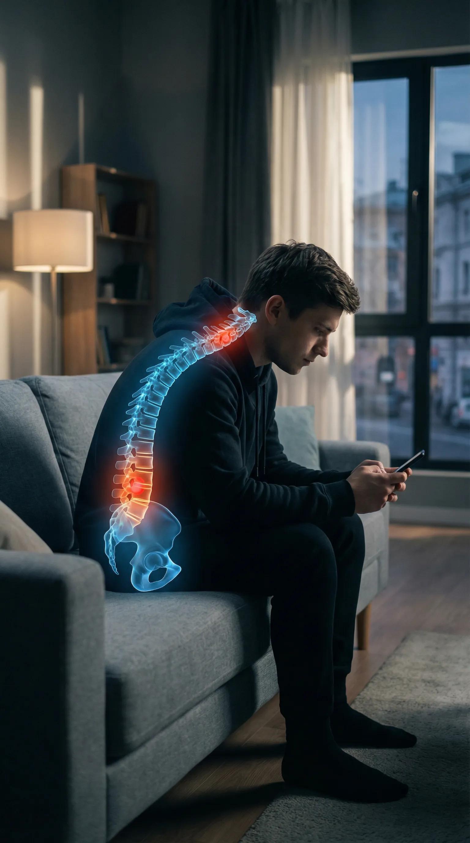 وضعية جلوس خاطئة تسبب آلام العمود الفقري والانزلاق الغضروفي مع شرح د. فاتح كرار