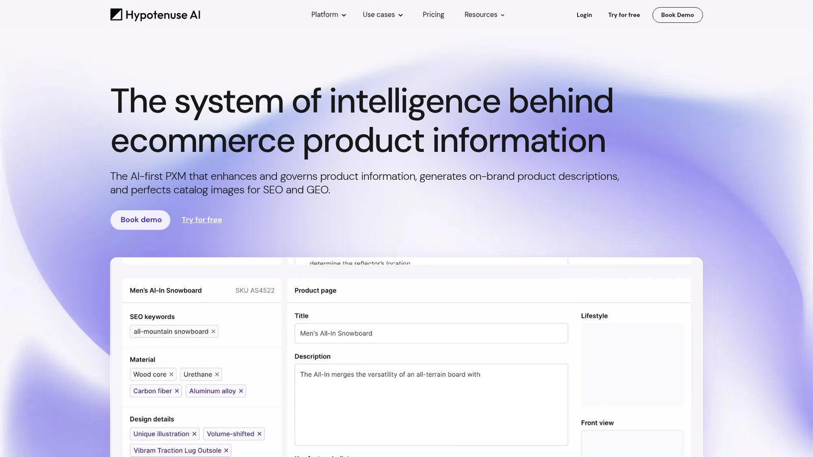 Hypotenuse AI dashboard