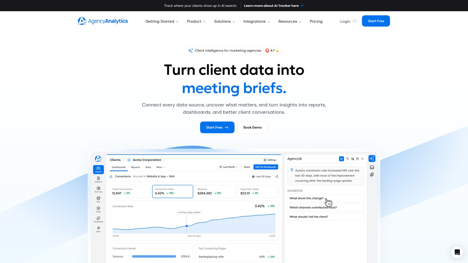 AgencyAnalytics dashboard