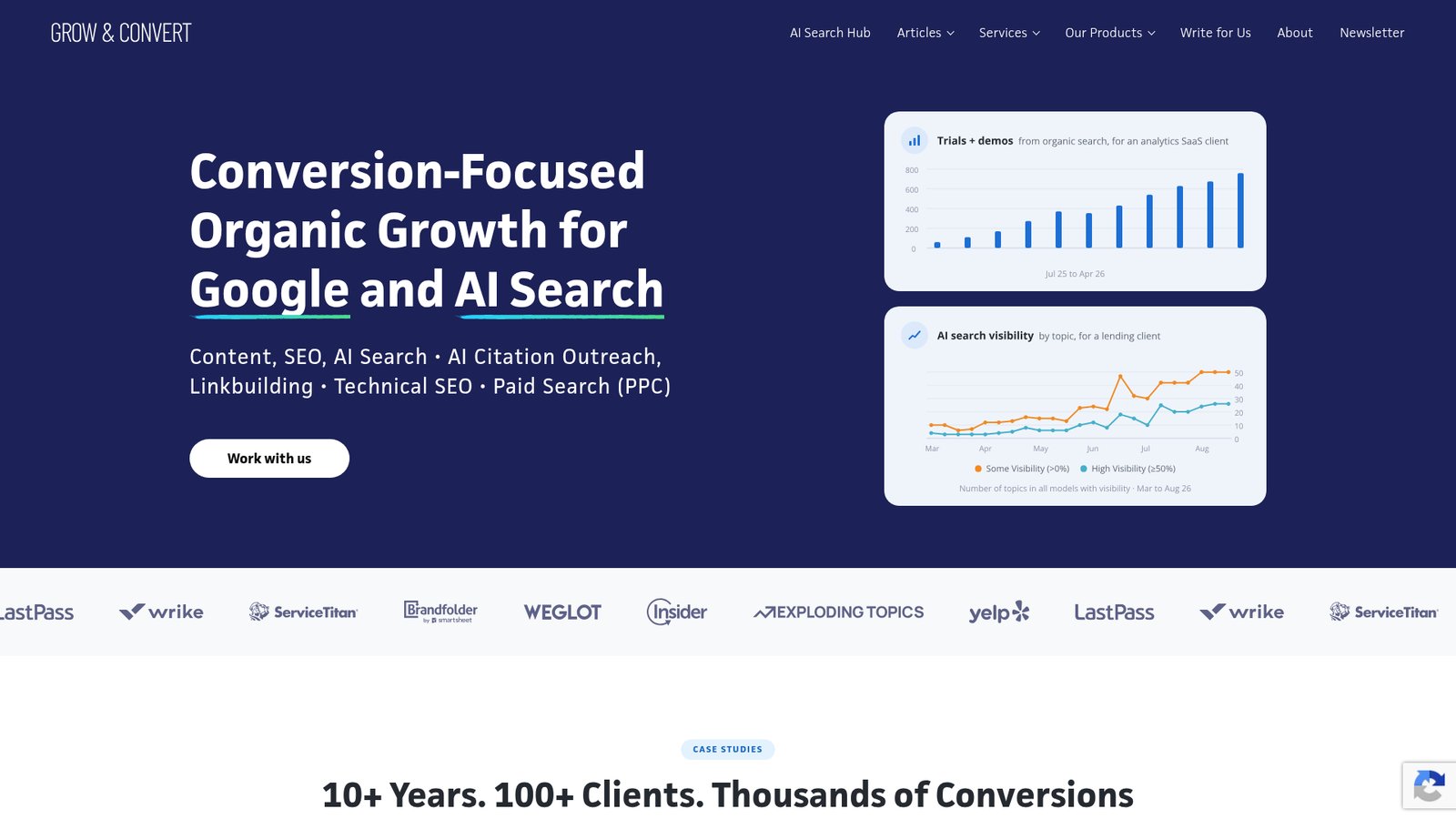 Grow & Convert dashboard
