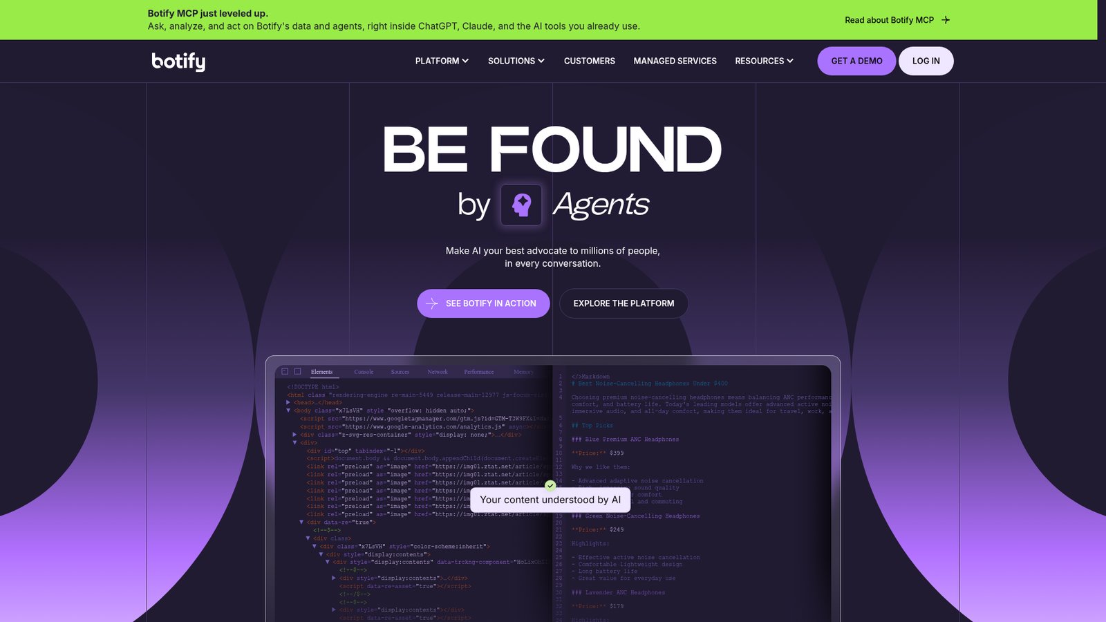 Botify dashboard