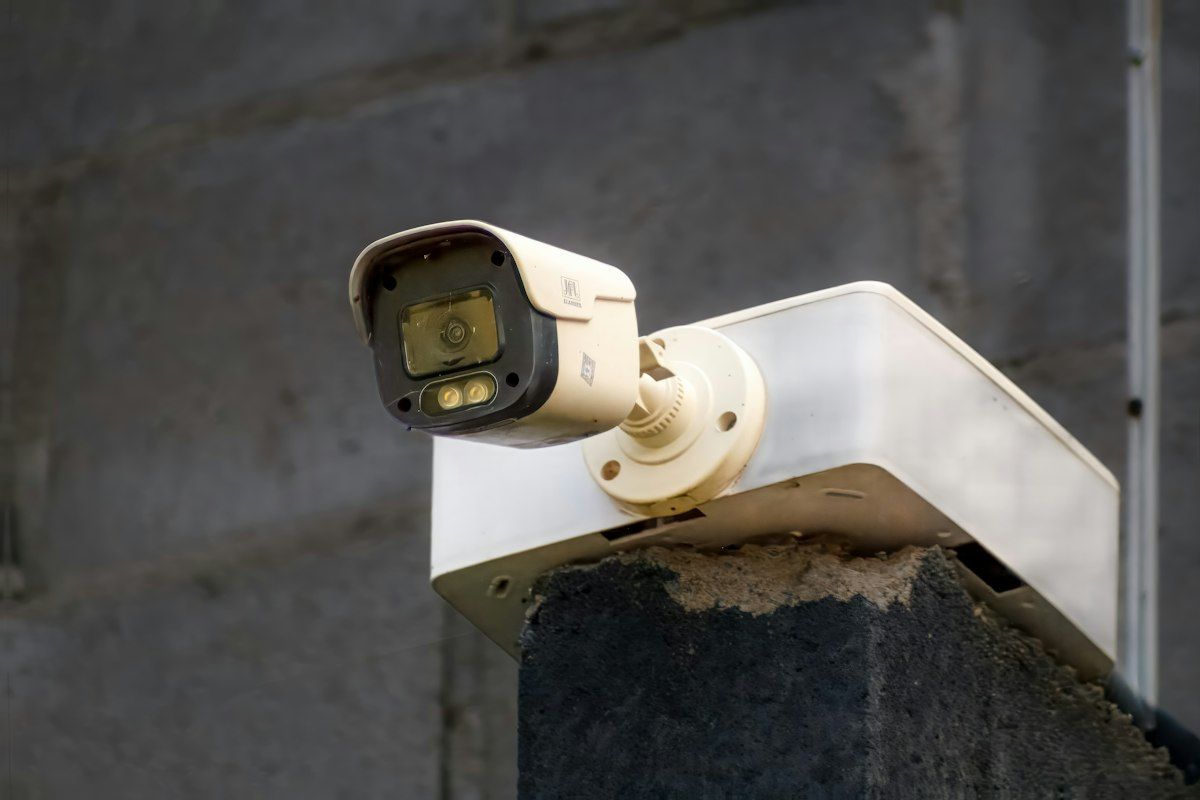 Telecamera di videosorveglianza su un muro
