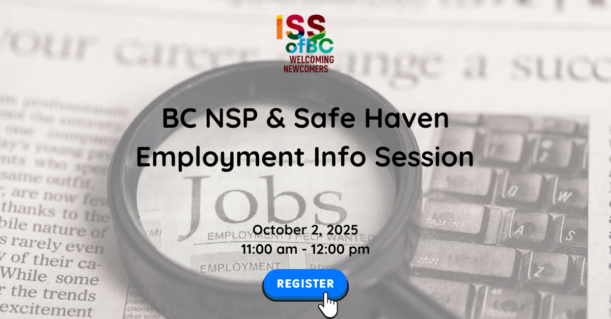 BC NSP & Safe Haven Employment Info Session – Online