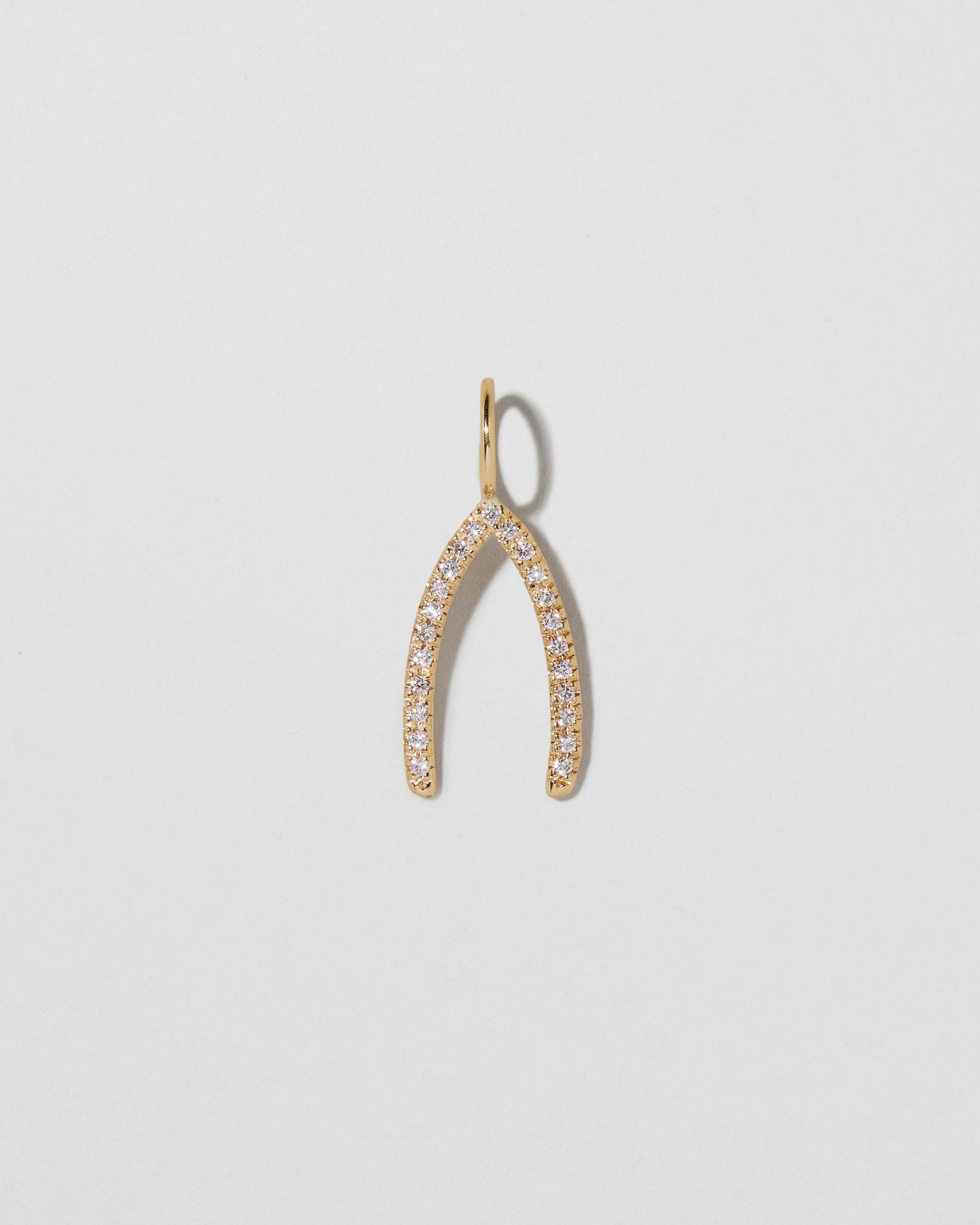 Diamond Wishbone Charm