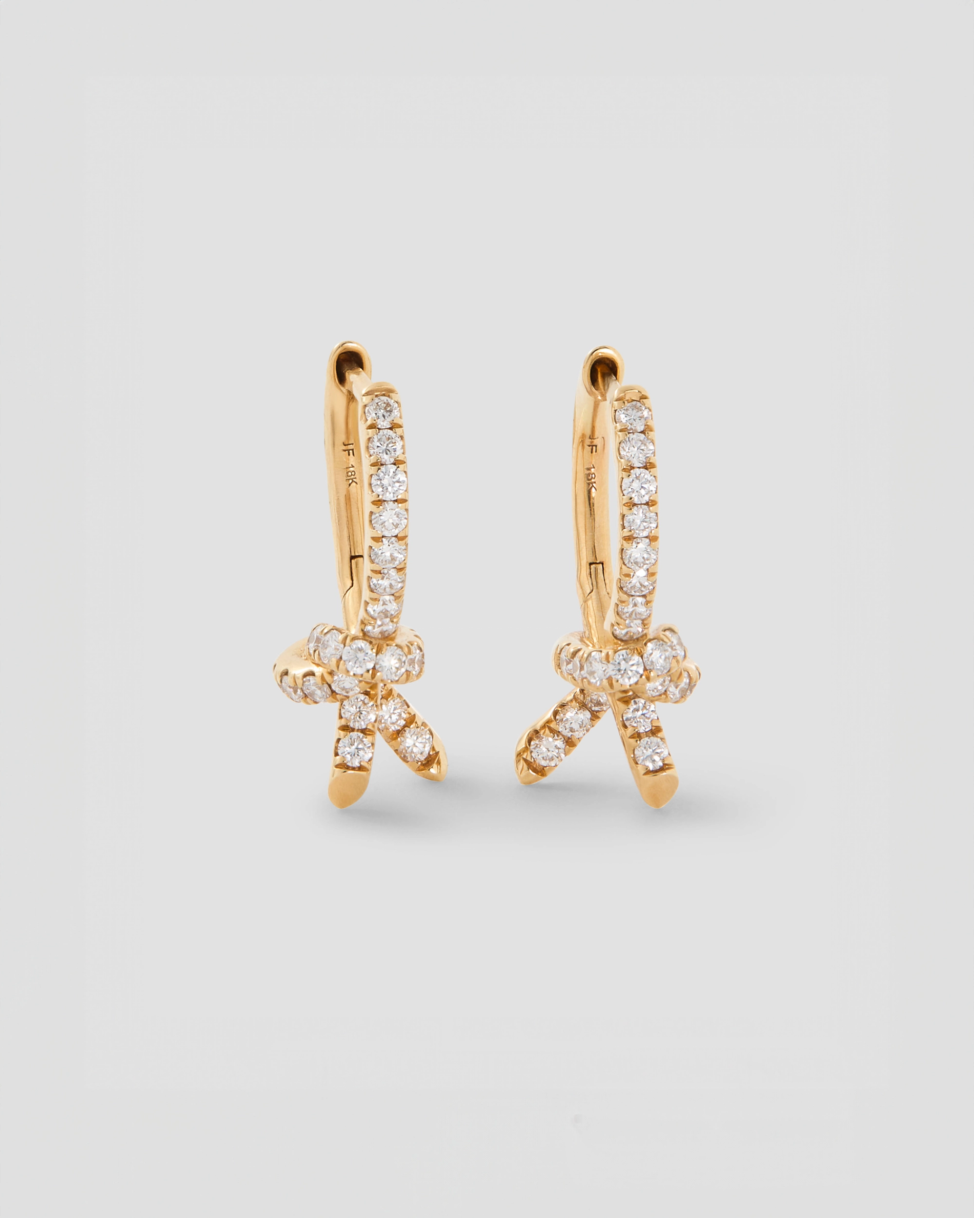 knot earrings with diamonds