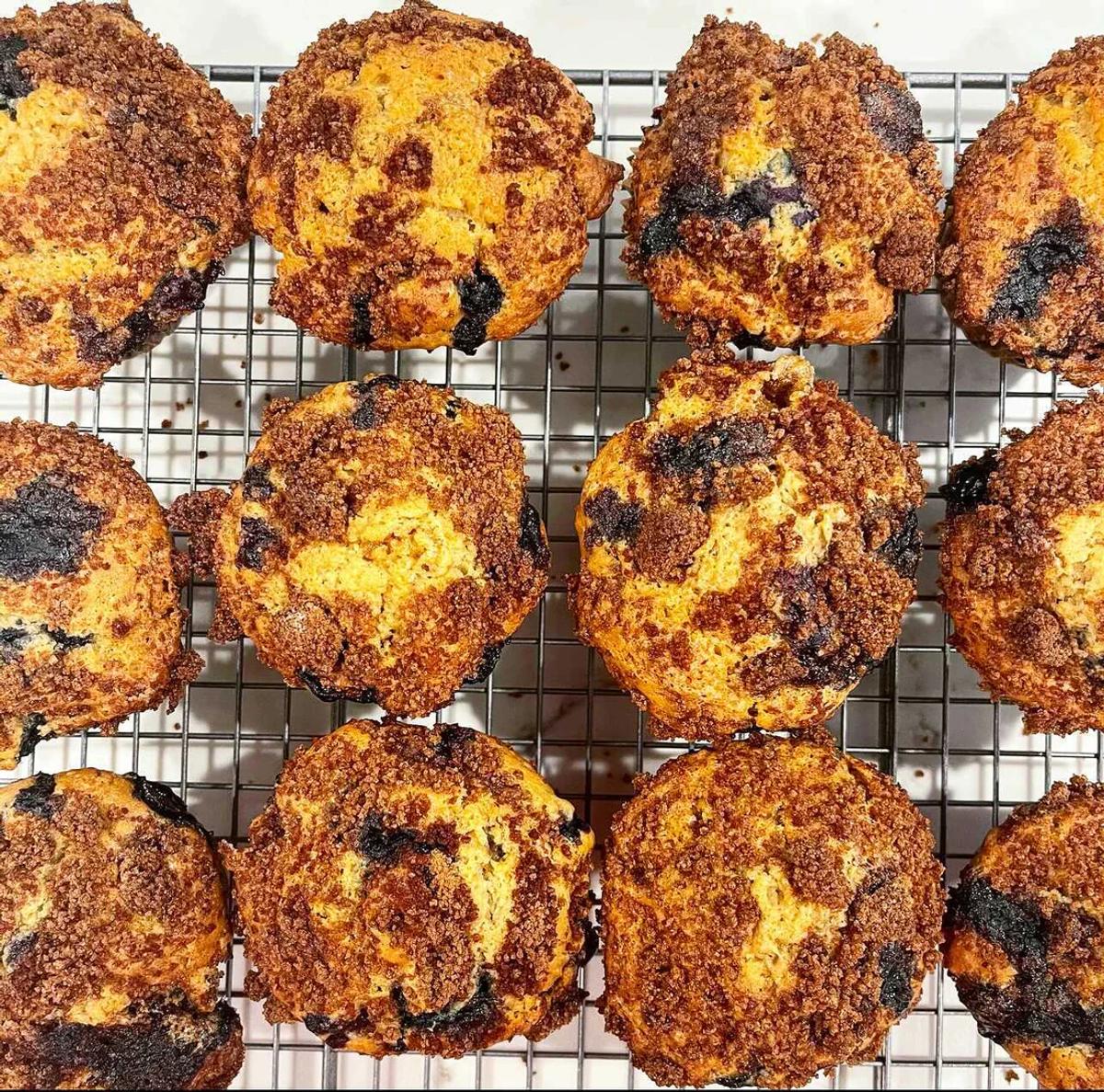 Blueberry Muffins on cooling rack