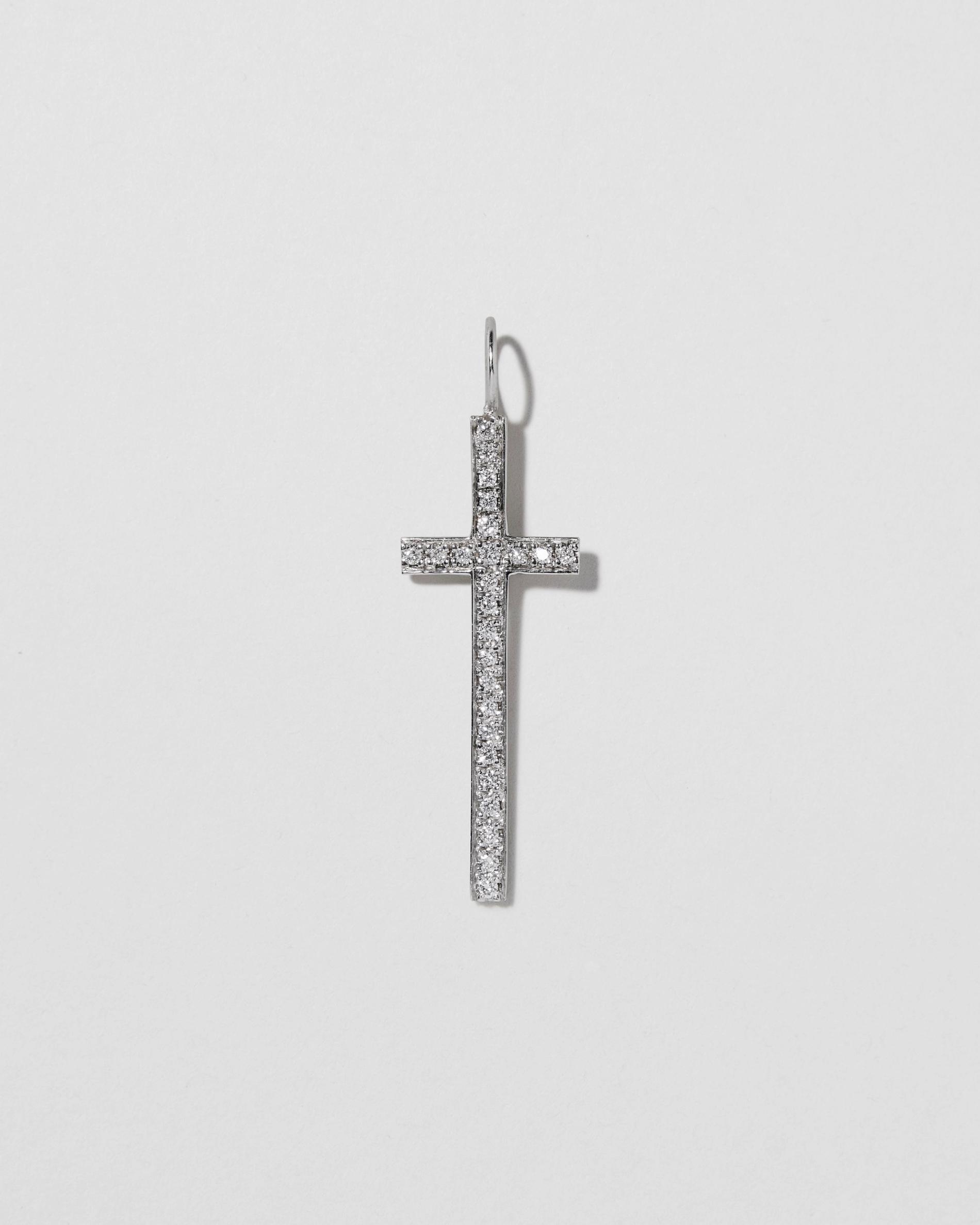 large white gold cross necklace