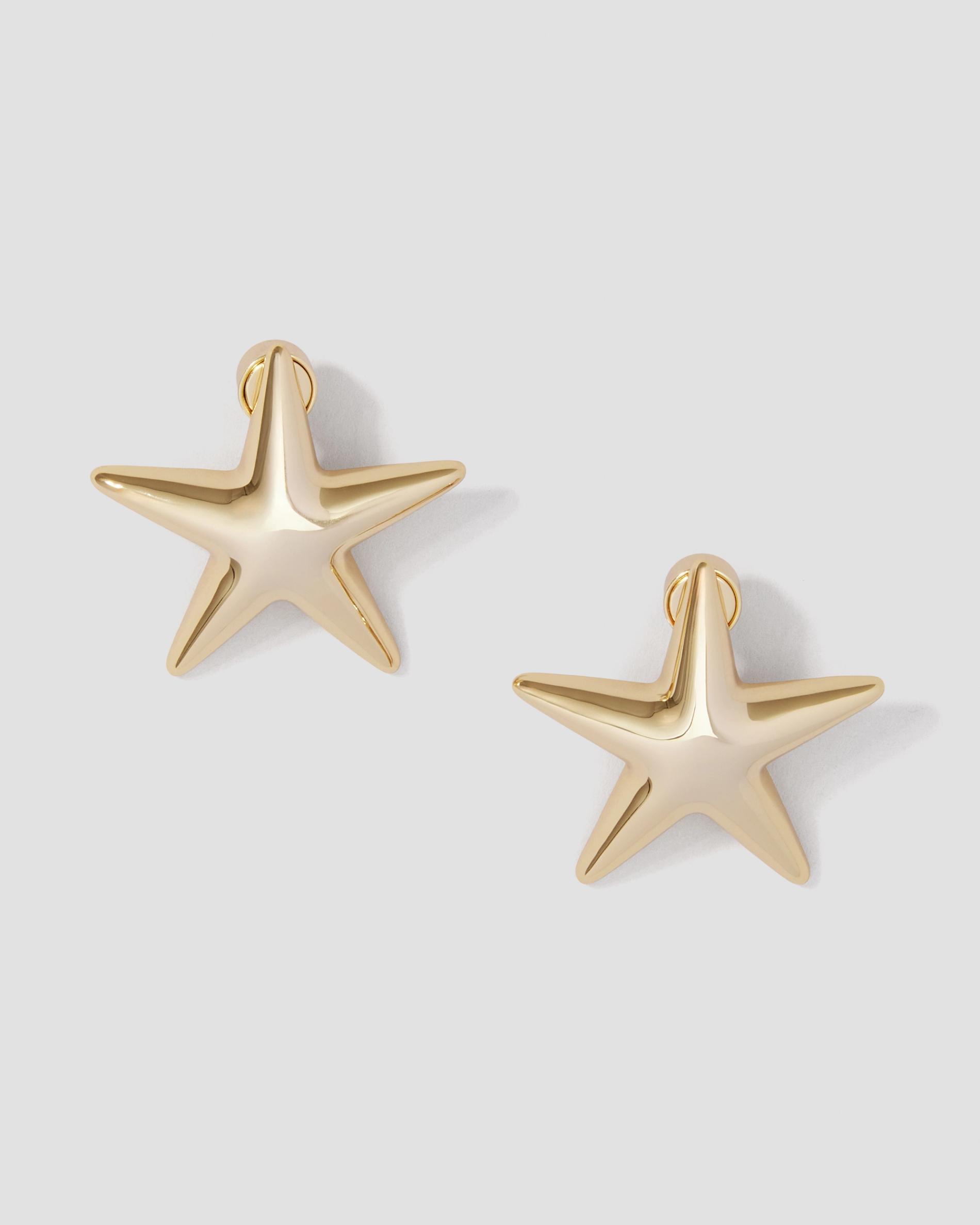 Puffy star shaped earrings lightweight