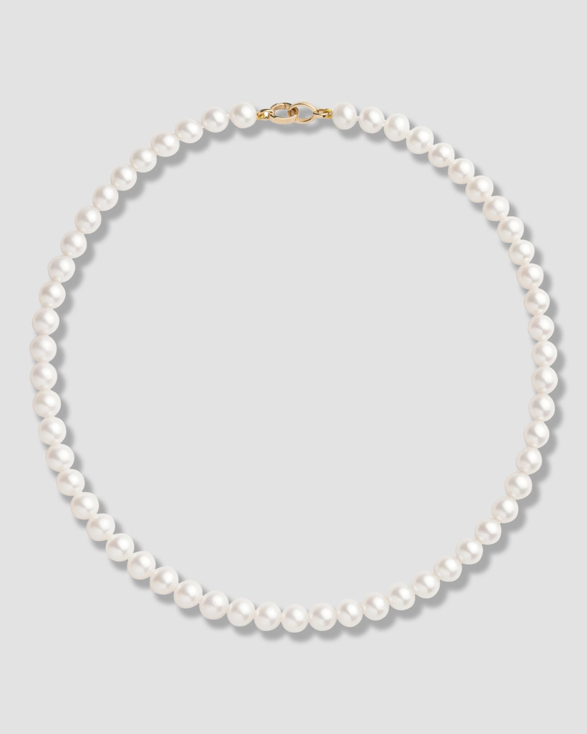 pearl necklace white and gold