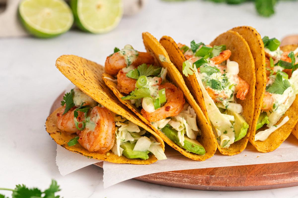 shrimp tacos on a plate