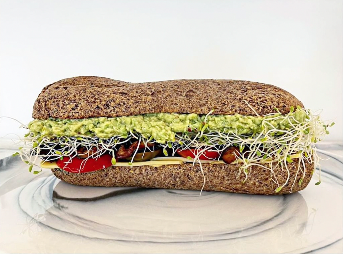 Veggie sandwich on multigrain bread