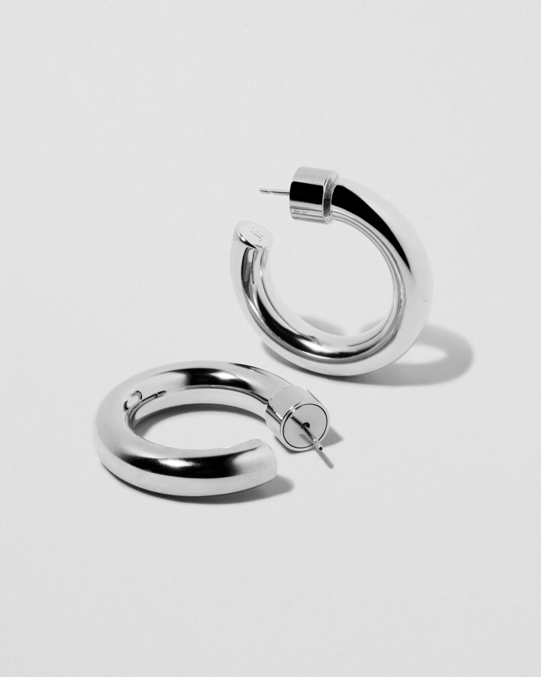 silver lightweight chunky hoops