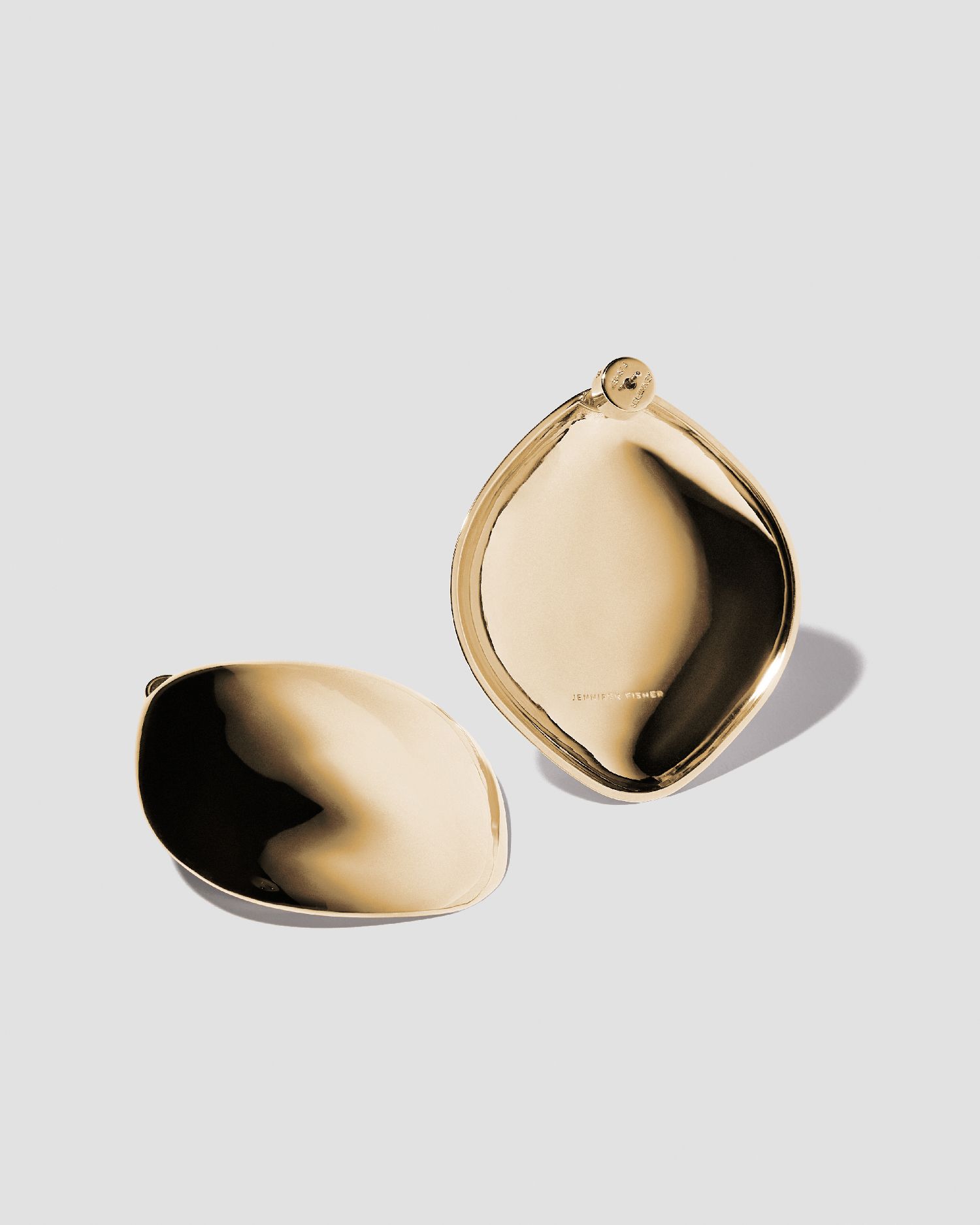 gold puffy chunky earring