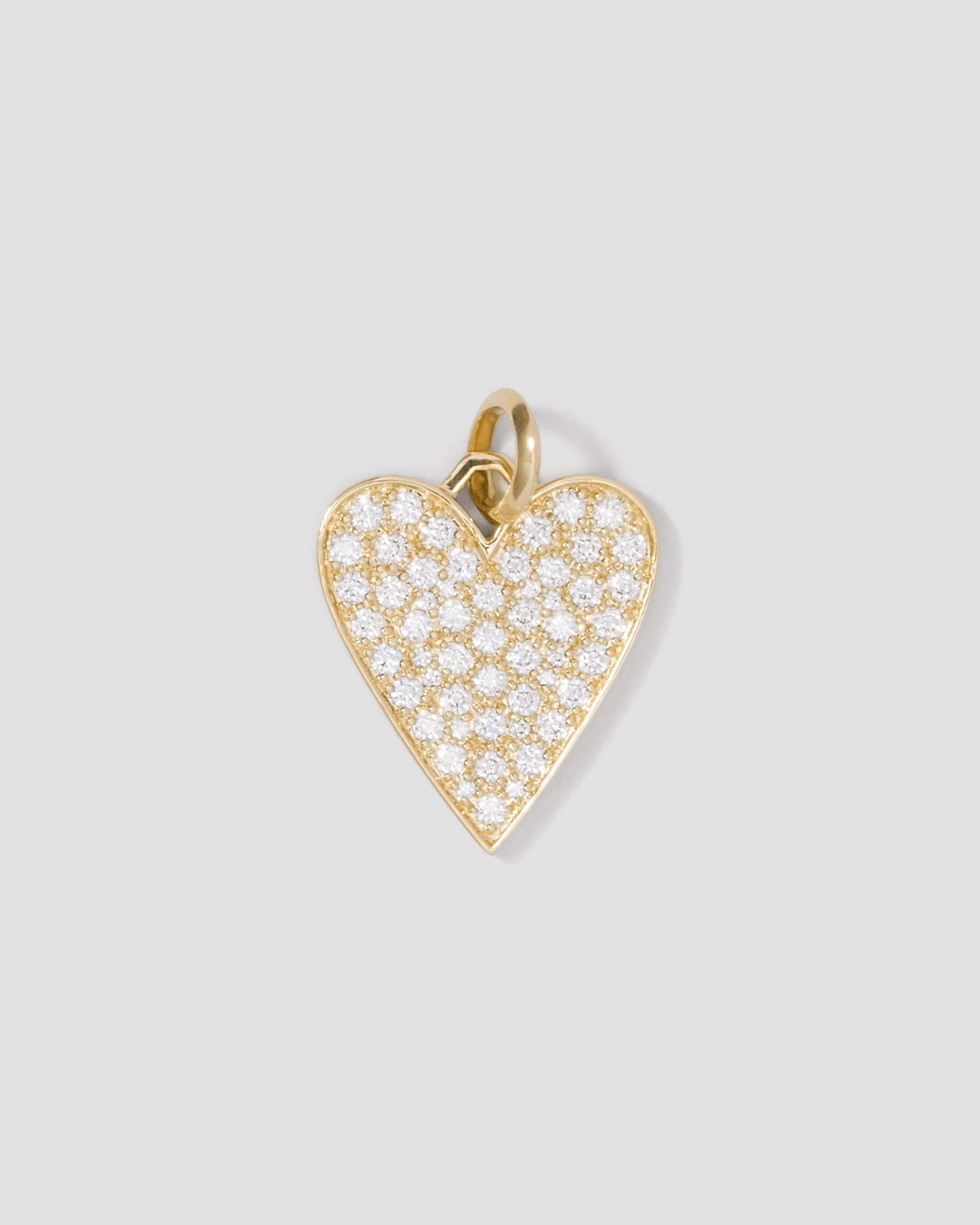 heart charm with pave diamonds