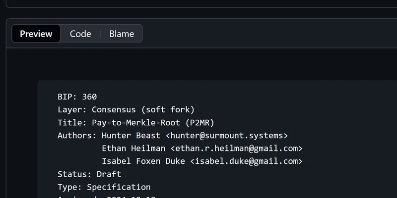 BIP360「Pay-to-Merkle-Root」登場:量子攻撃リスクを下げる新アウトプット提案