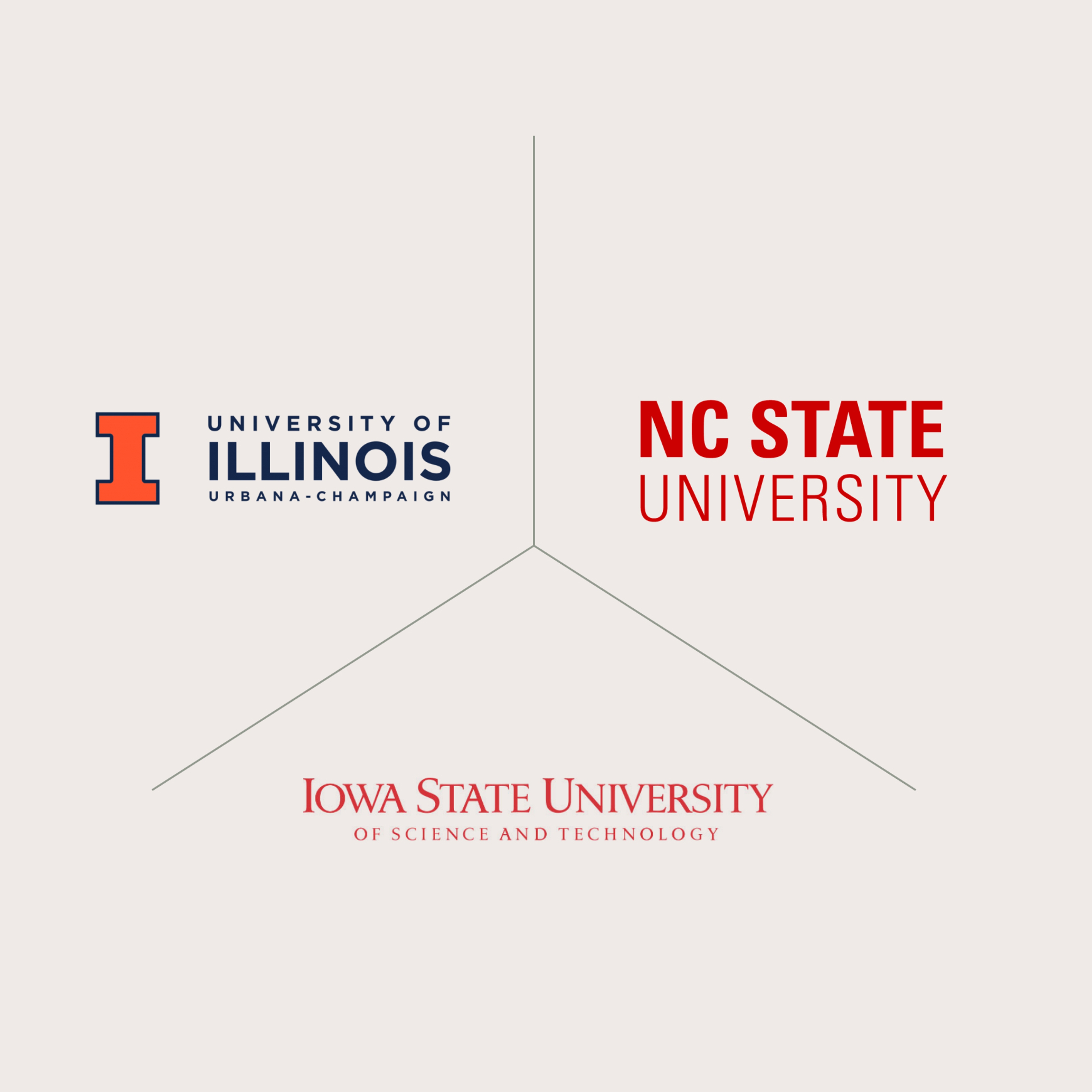 Logos for Iowa State Unversity, NC State University, University of Illinois