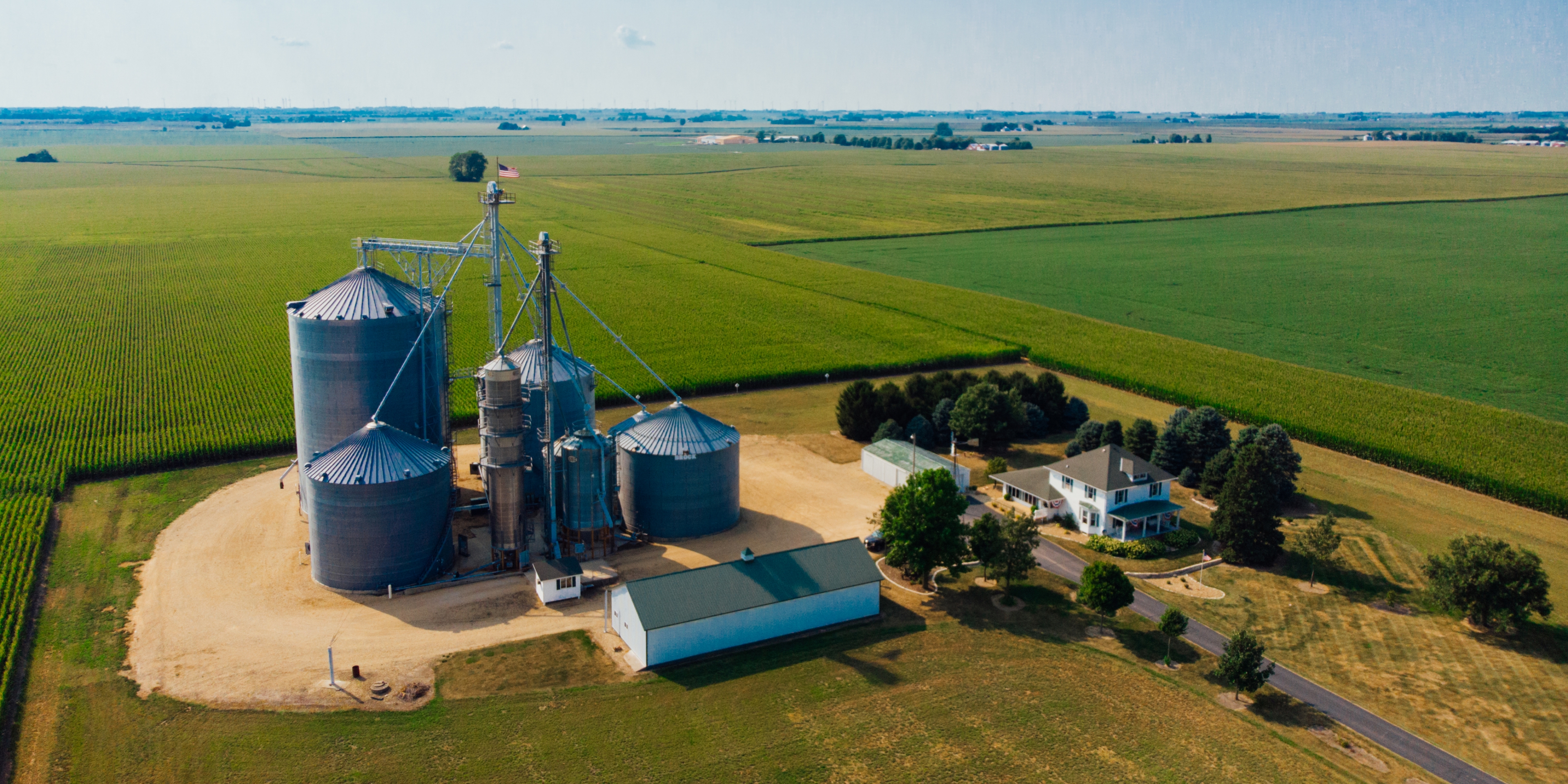 Farm with grain silos