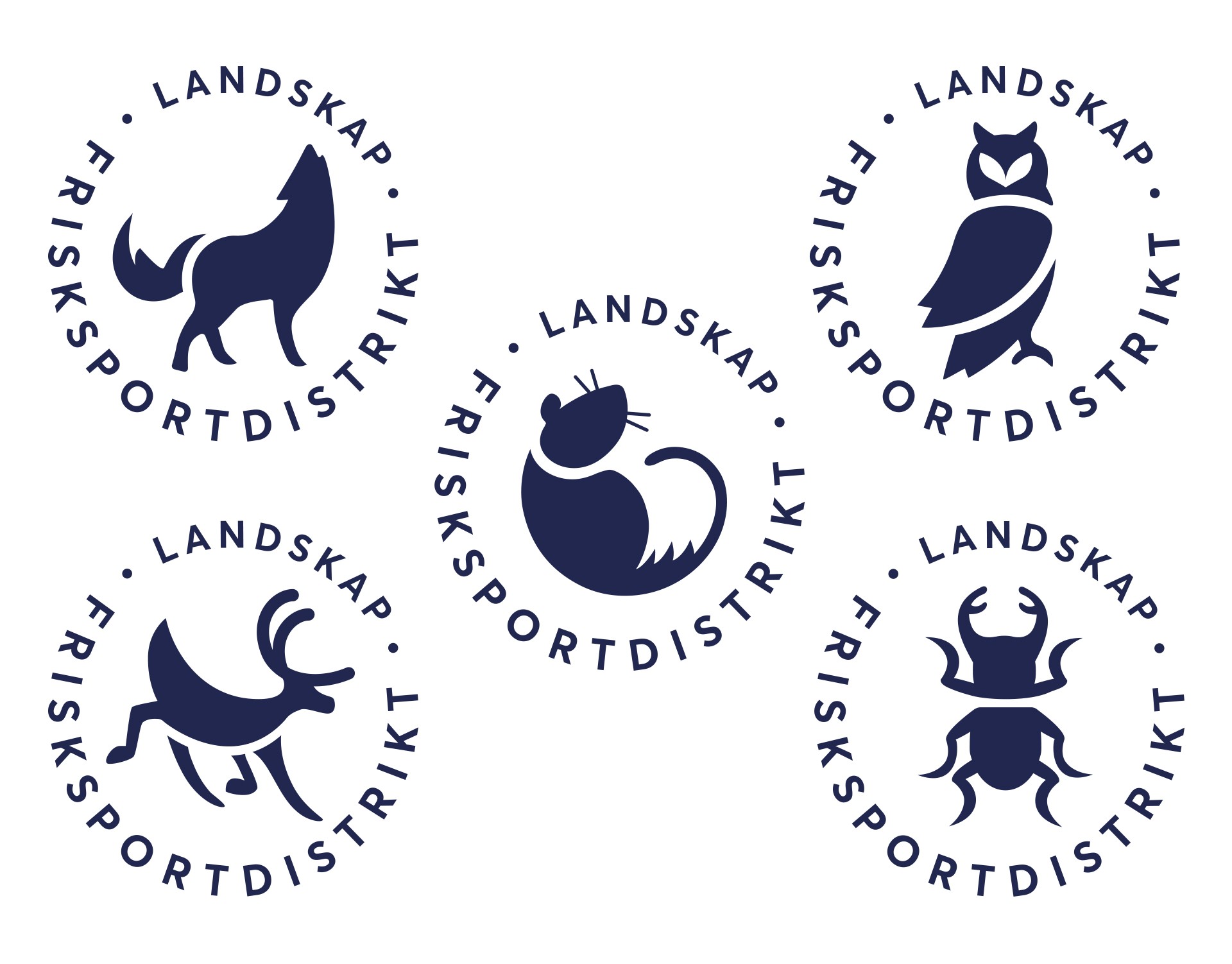Illustrationer på emblem med djurmotiv