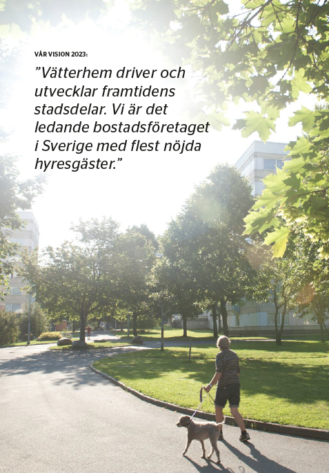 Sida från årsredovising med Vätterhems vision
