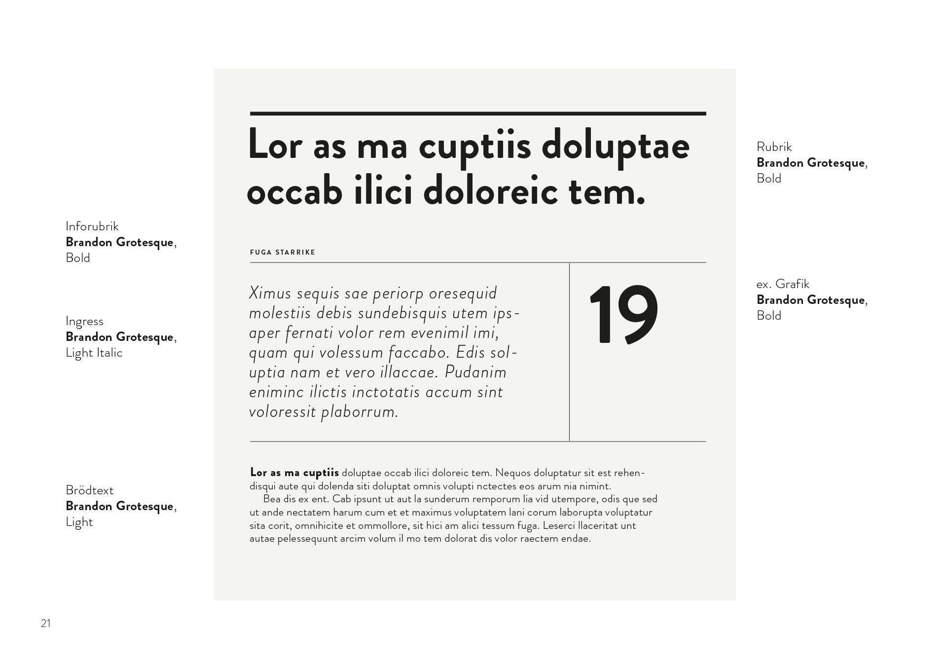 Dokument som visar Starrikes typografi