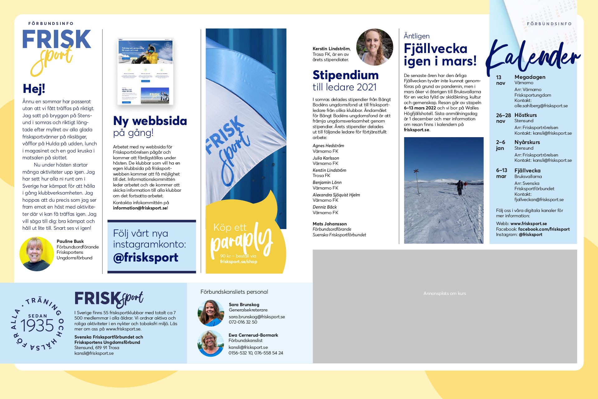 Uppslag till Svenska Frisksportförbundets tidning