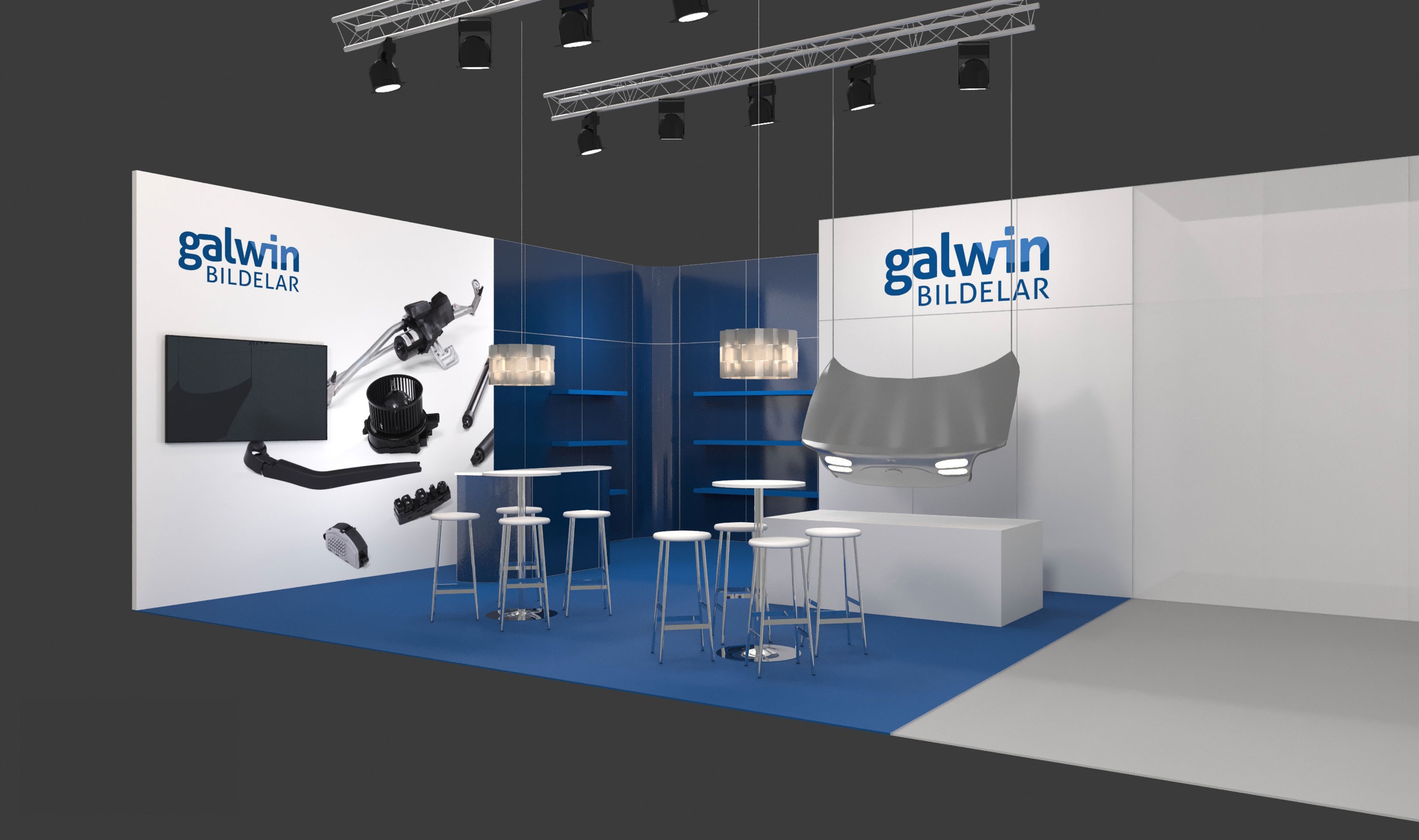 Monterskiss på Galwins mässmonter