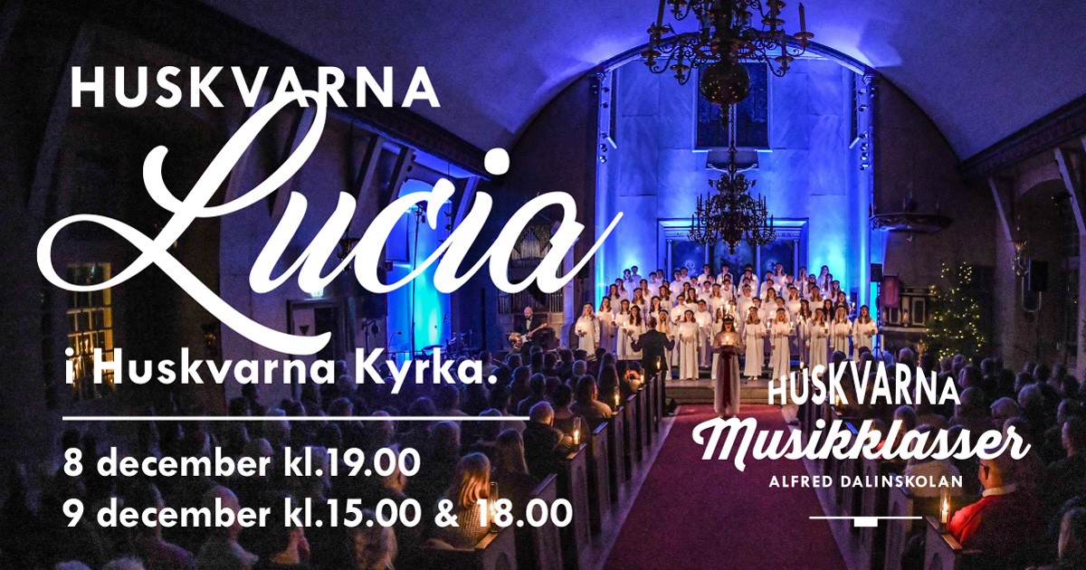 Annons för Luciafirande i Huskvarna kyrka
