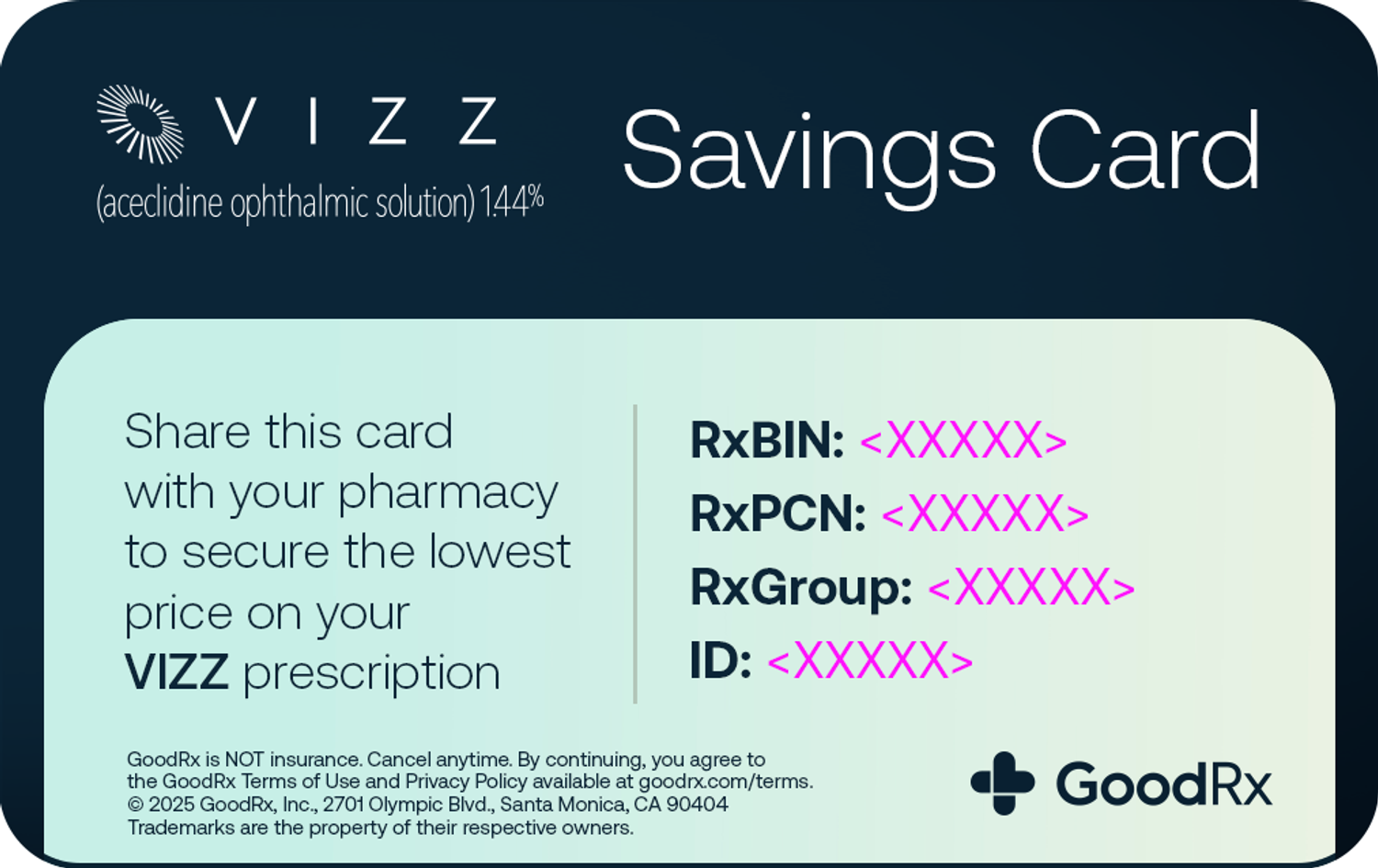 vizz eye drop coupon card