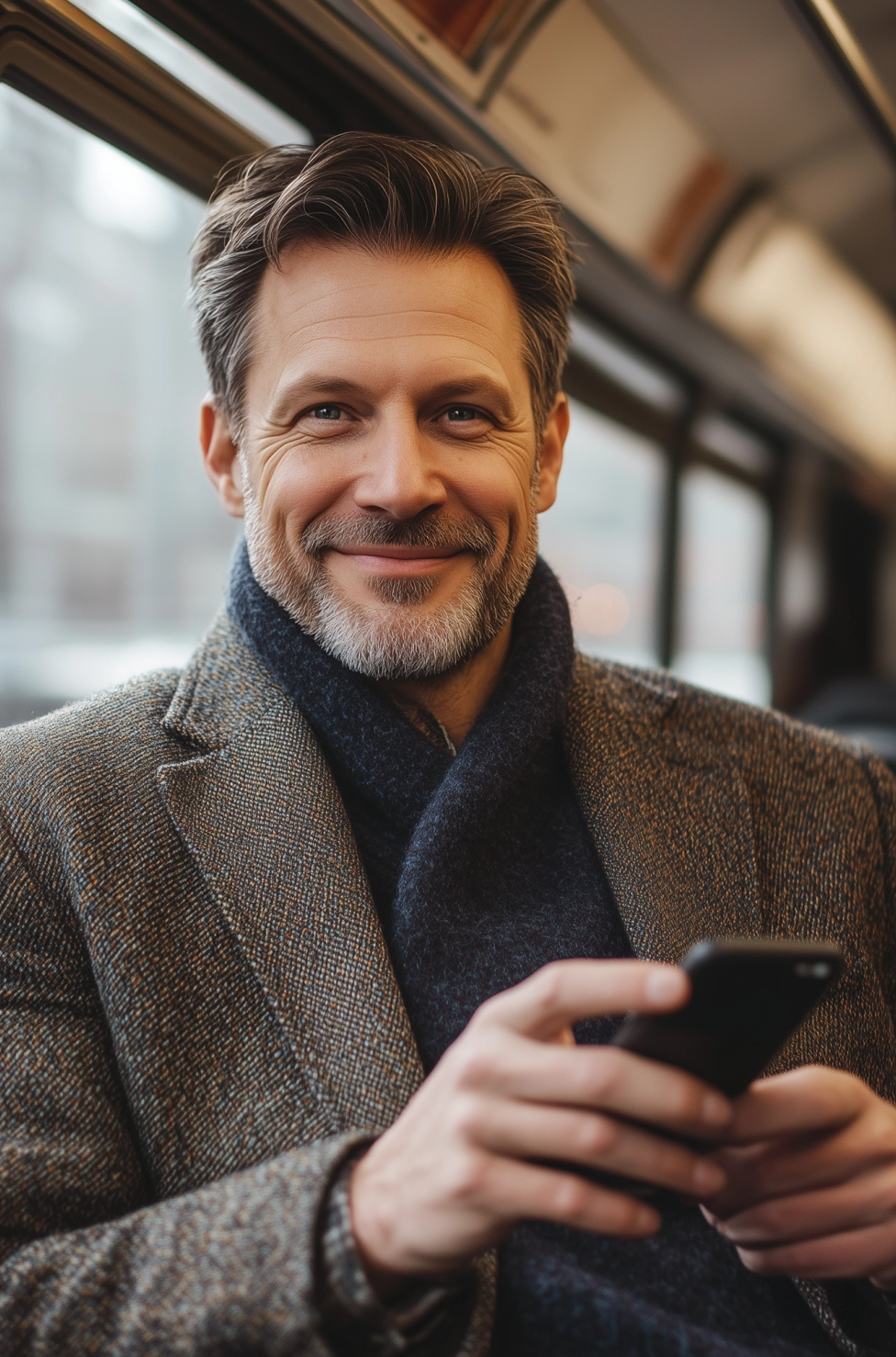 man seeing phone after using VIZZ eye drops