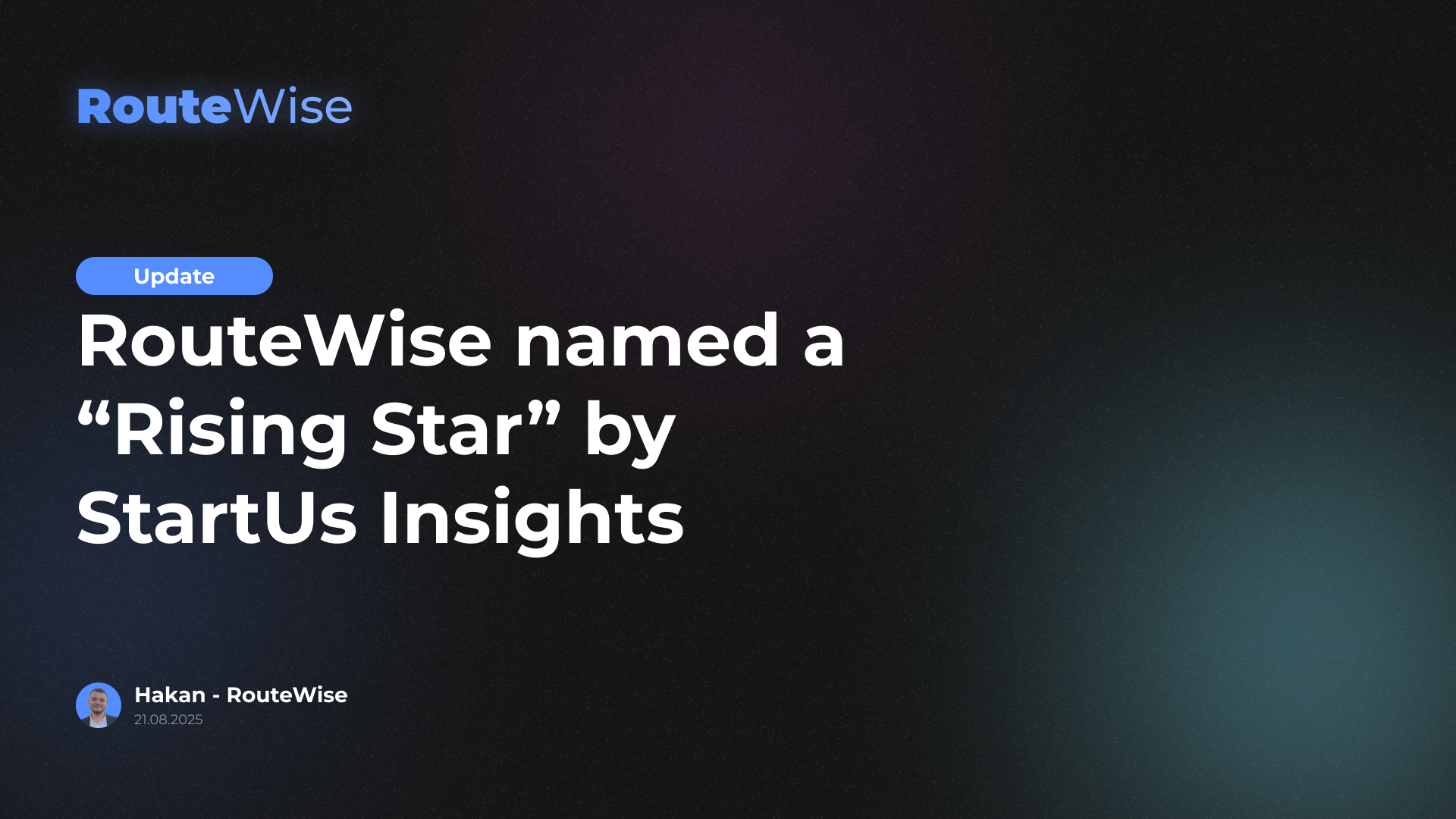 RouteWise named a “Rising Star” by StartUs Insights