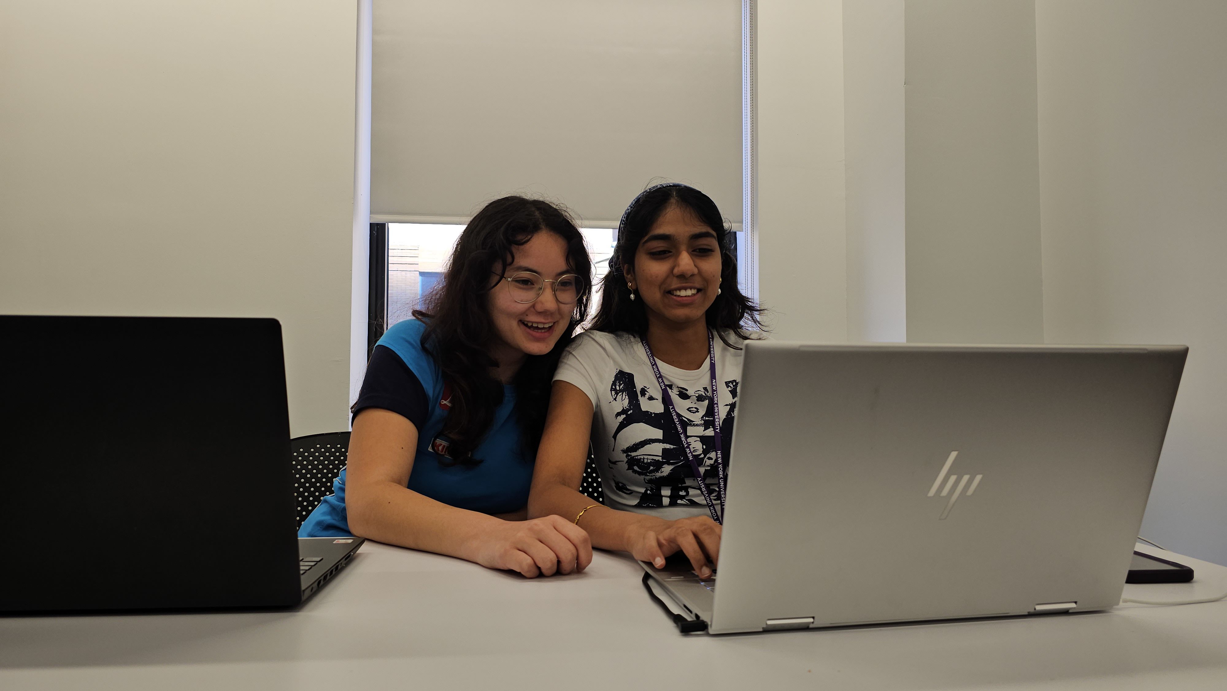 two students working on their project