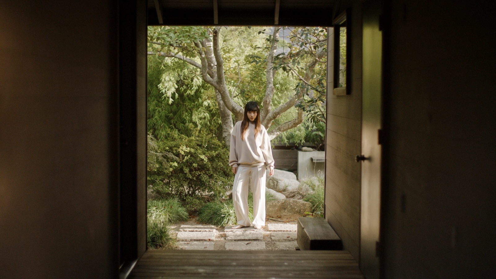 Model wearing the Glenwood Signature Crewneck – Home is a Foreign Place Collection