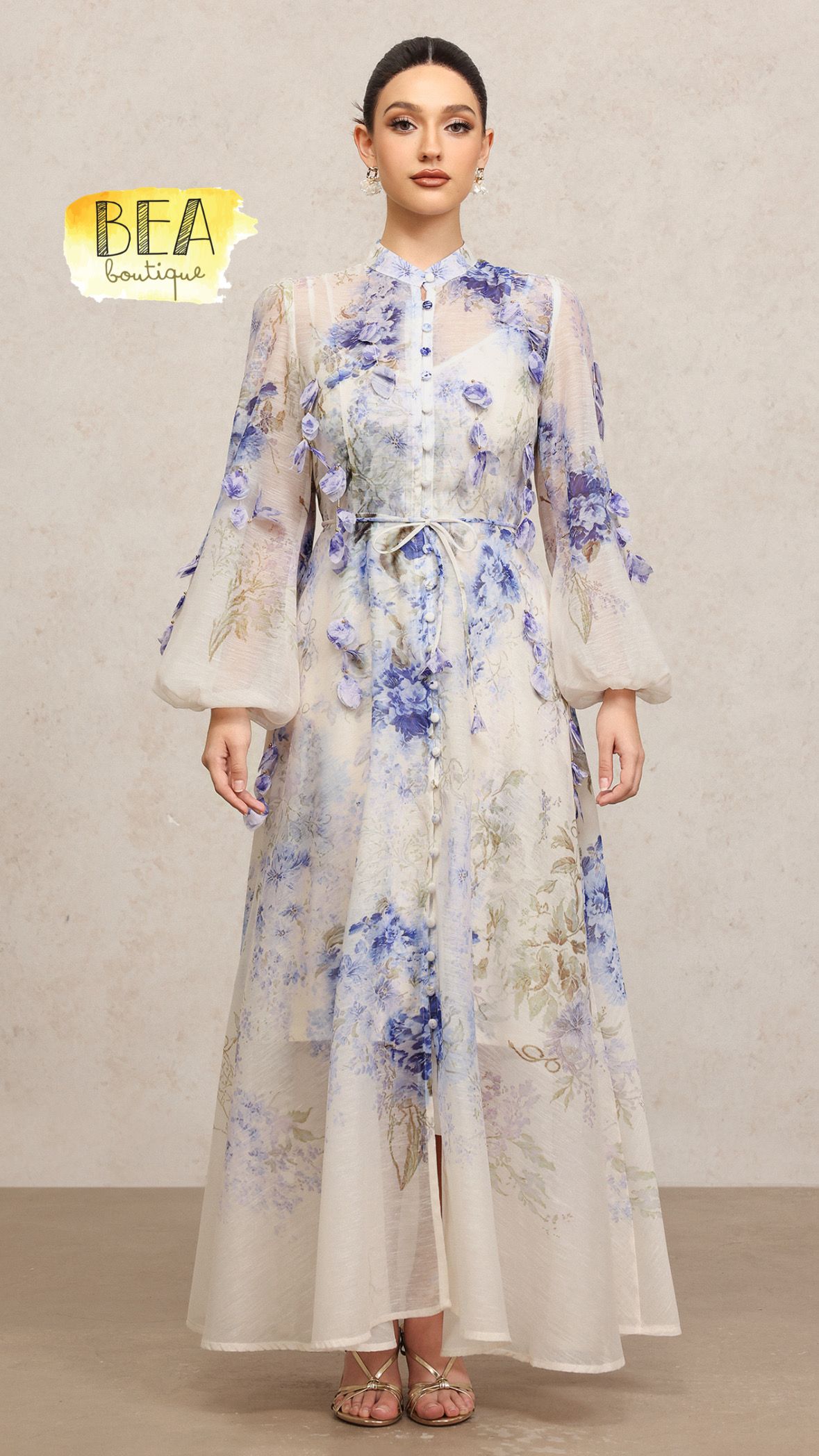 Vestido estampado c/ aplicación  - Image 1