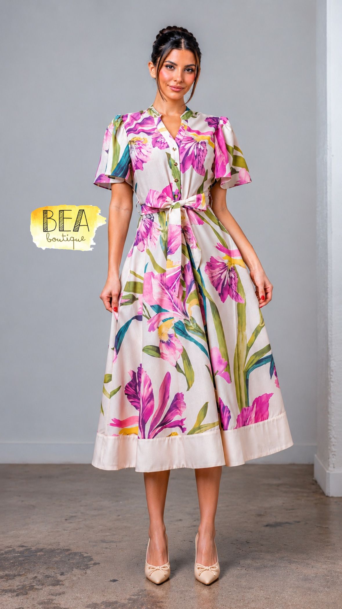 Vestido floreado c/ vista blanca  - Image 1