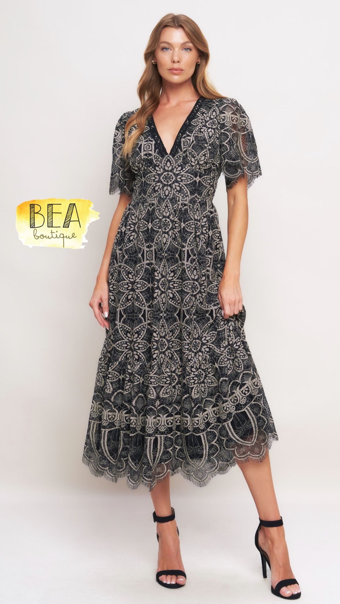 Vestido encaje estampado  - Image 1