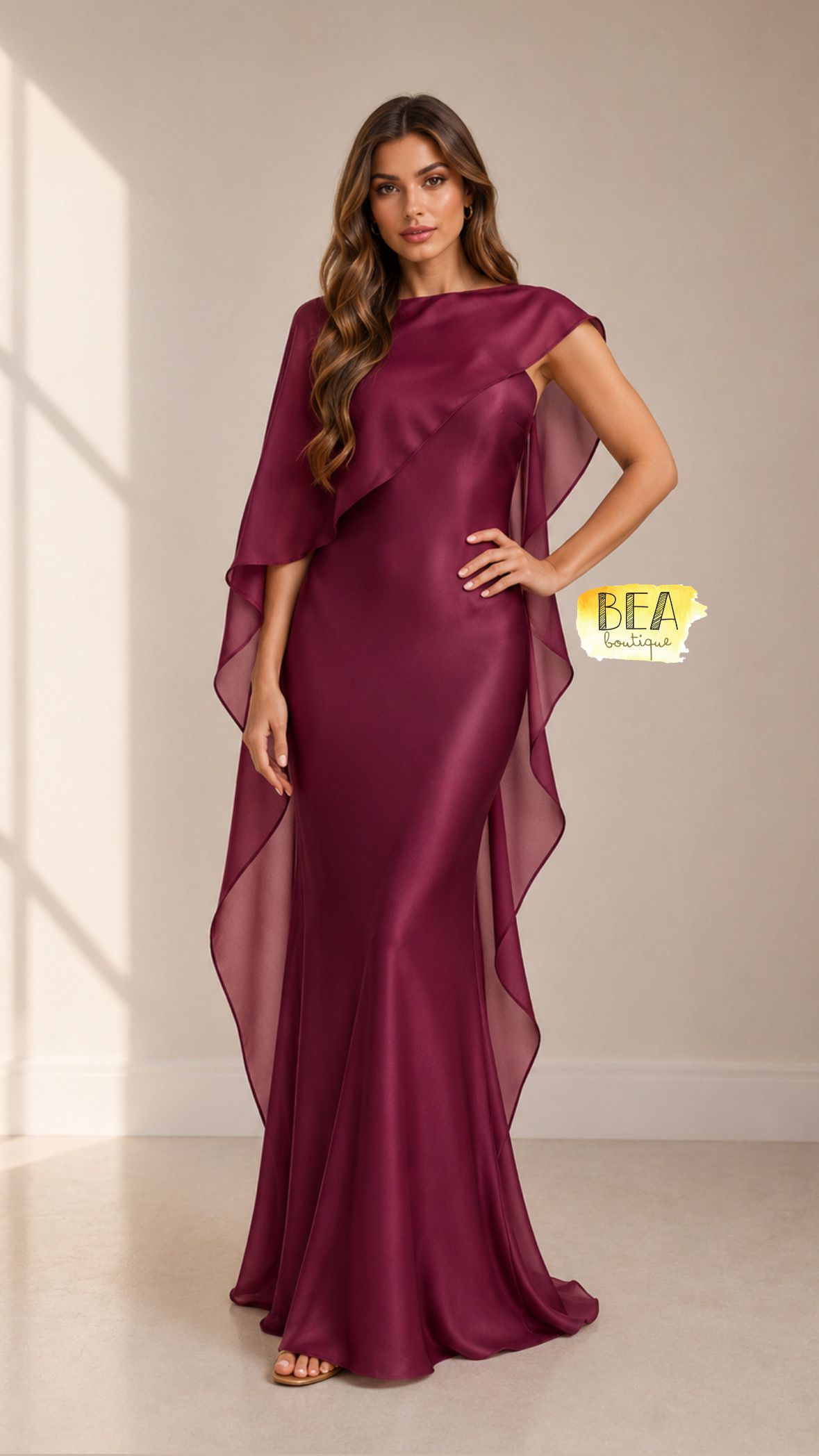 Vestido vino c/ capa - Image 1