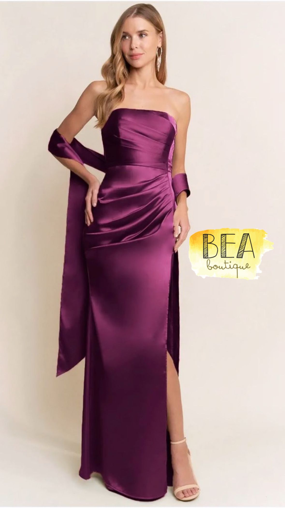 Vestido strapless uva  - Image 1