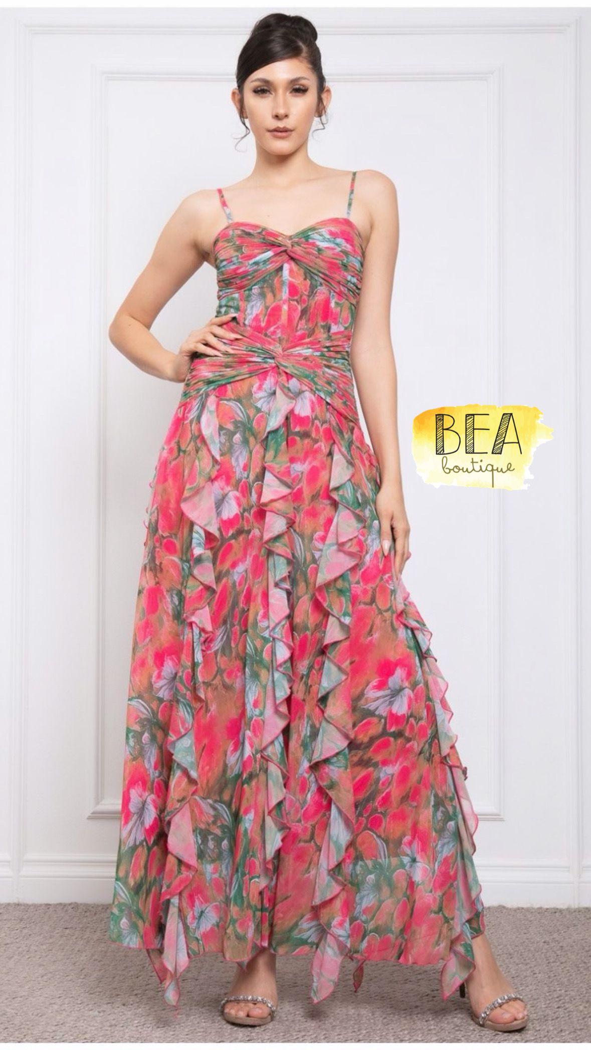 Vestido estampado c/ olanes - Image 1