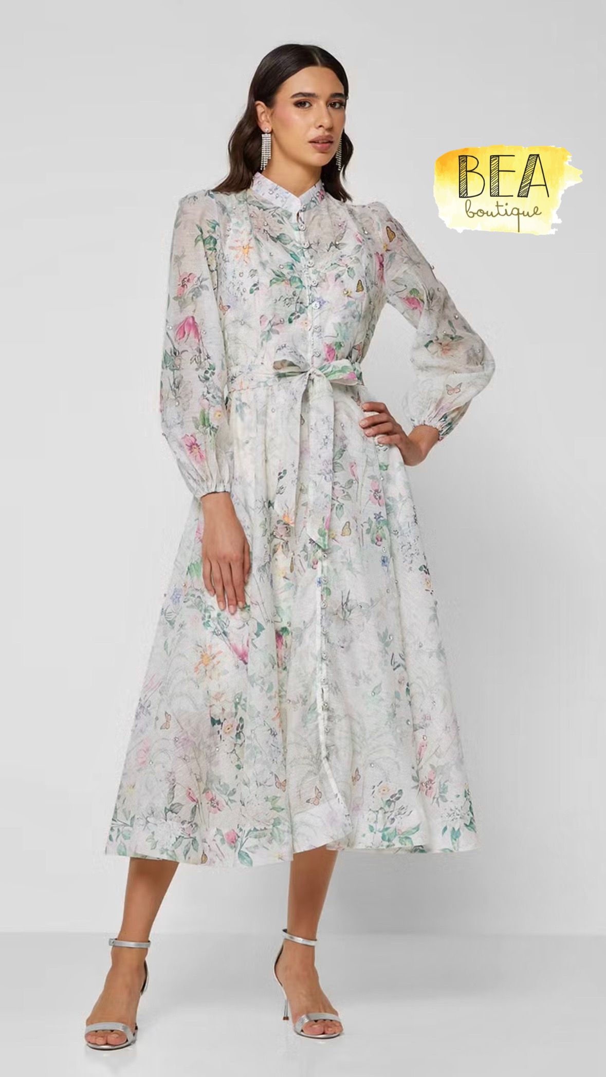 Vestido estampado c/ pedrería   - Image 1