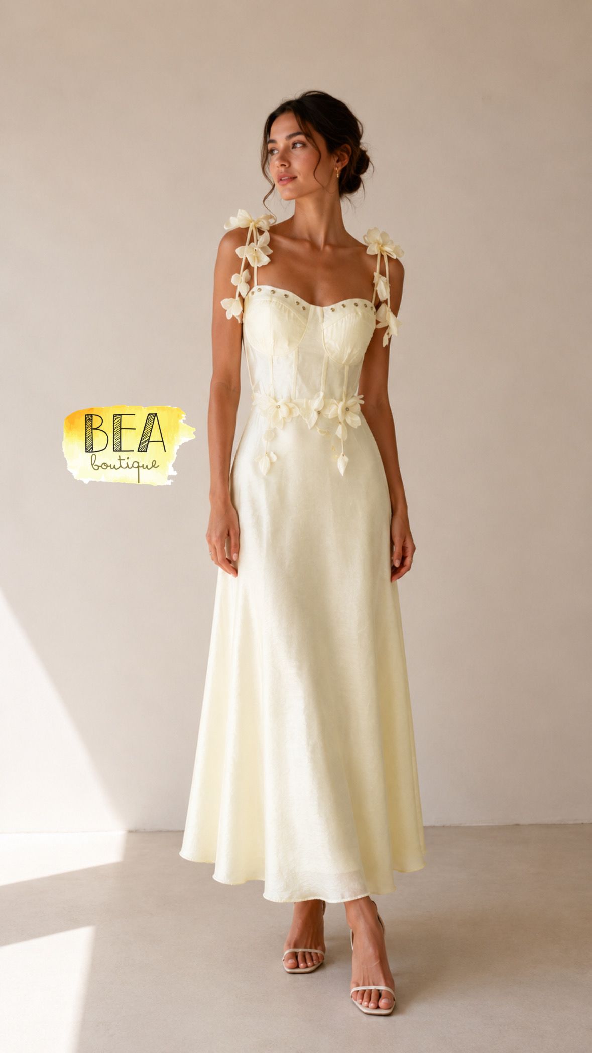 Vestido amarillo midi  - Image 1