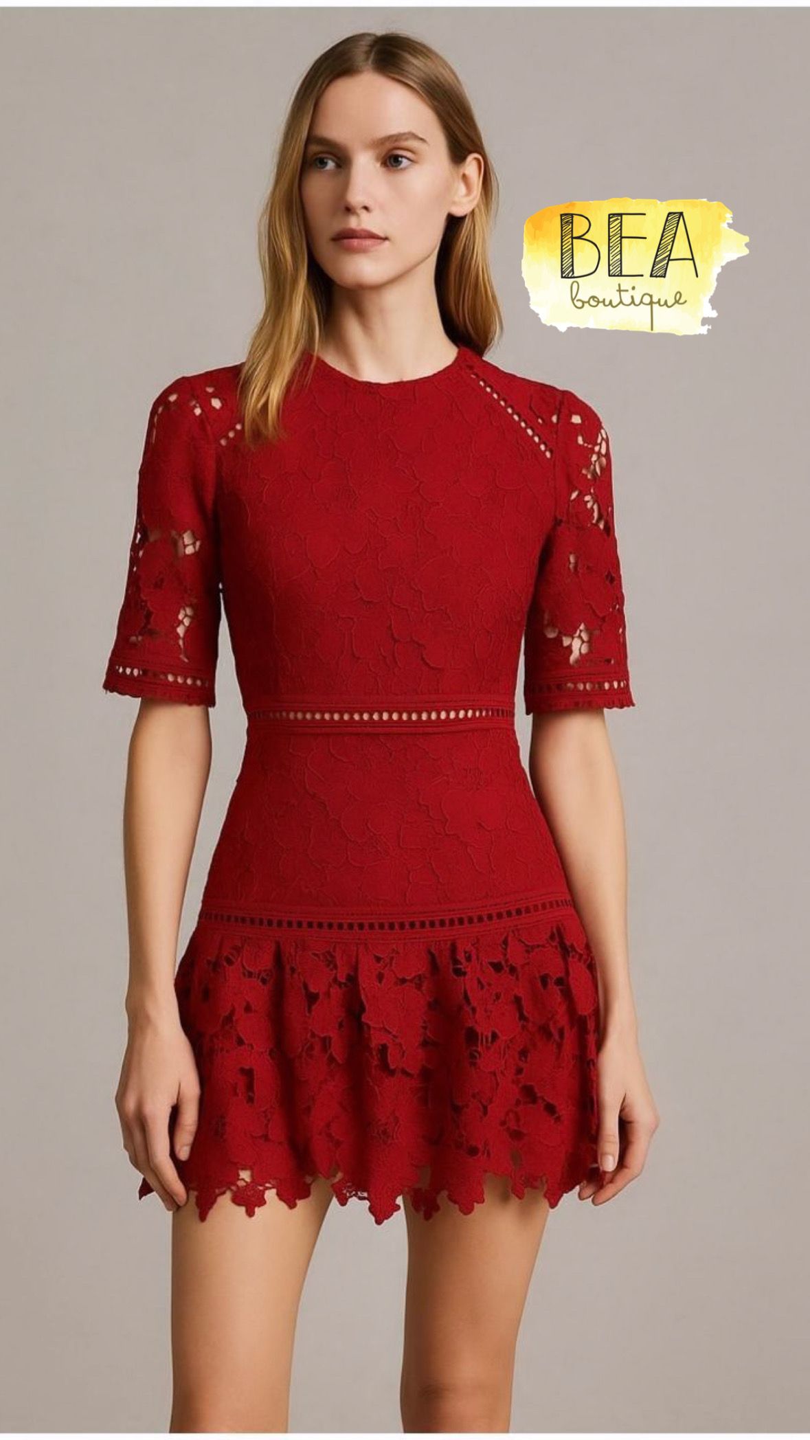 Vestido corto rojo - Image 1