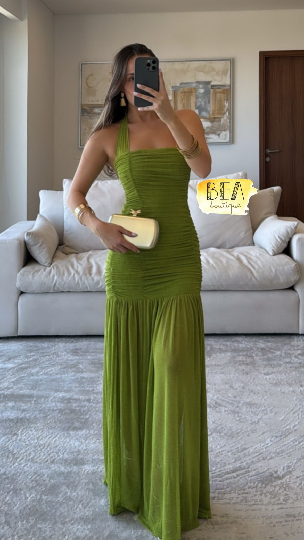 Vestido halter verde - Image 1