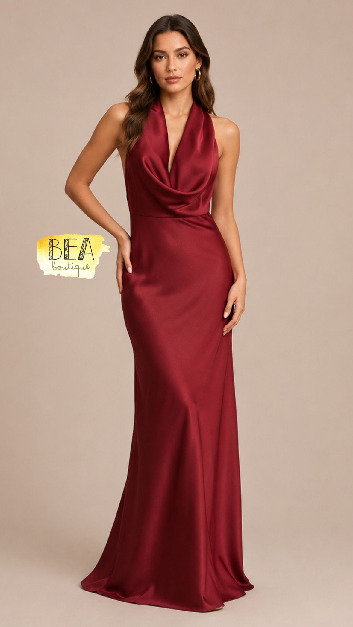 Vestido rojo halter - Image 1