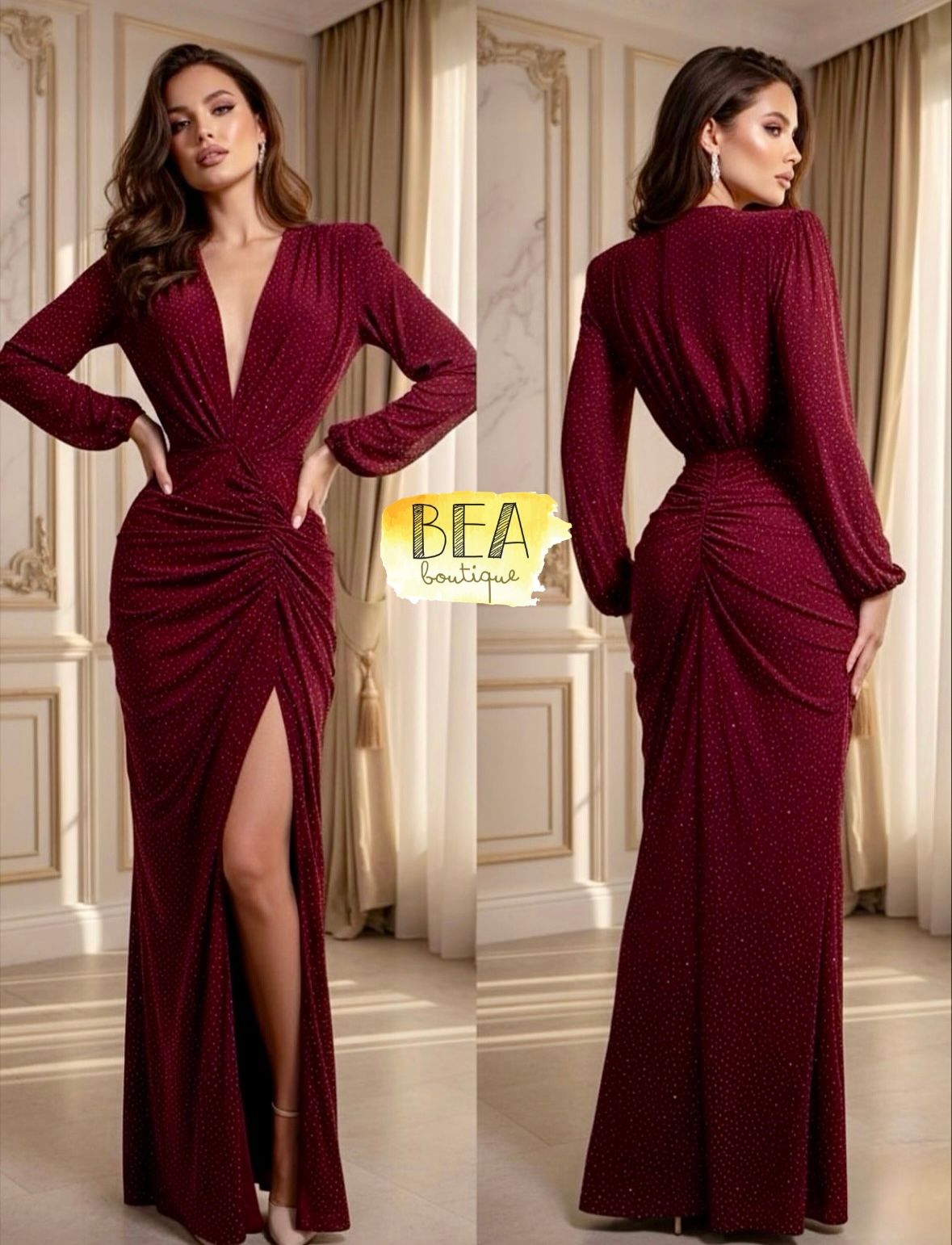 Vestido vino c/ glitter - Image 1