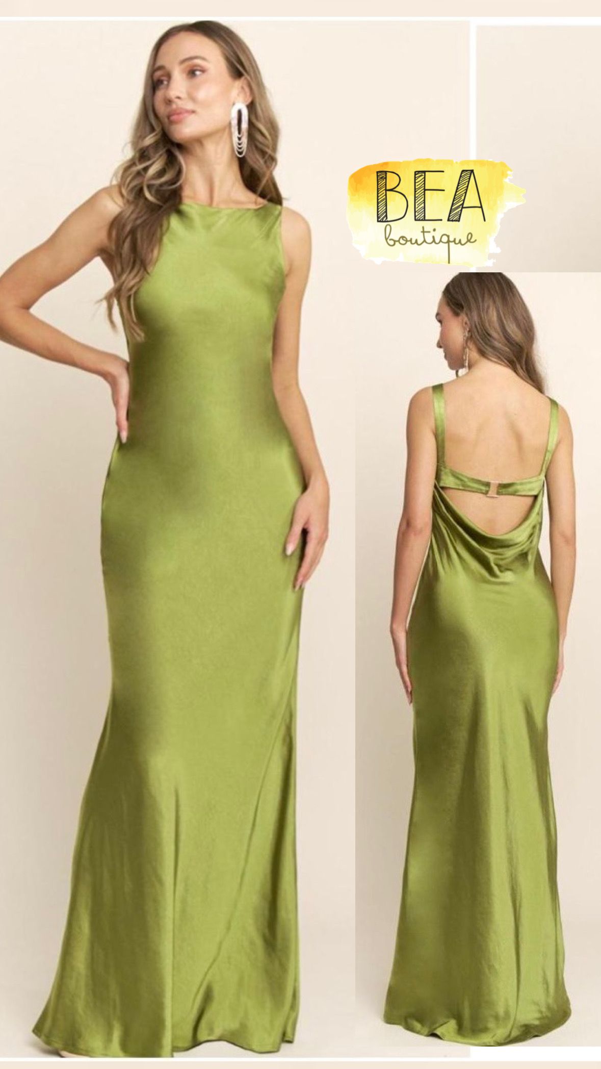 Vestido verde seda  - Image 1